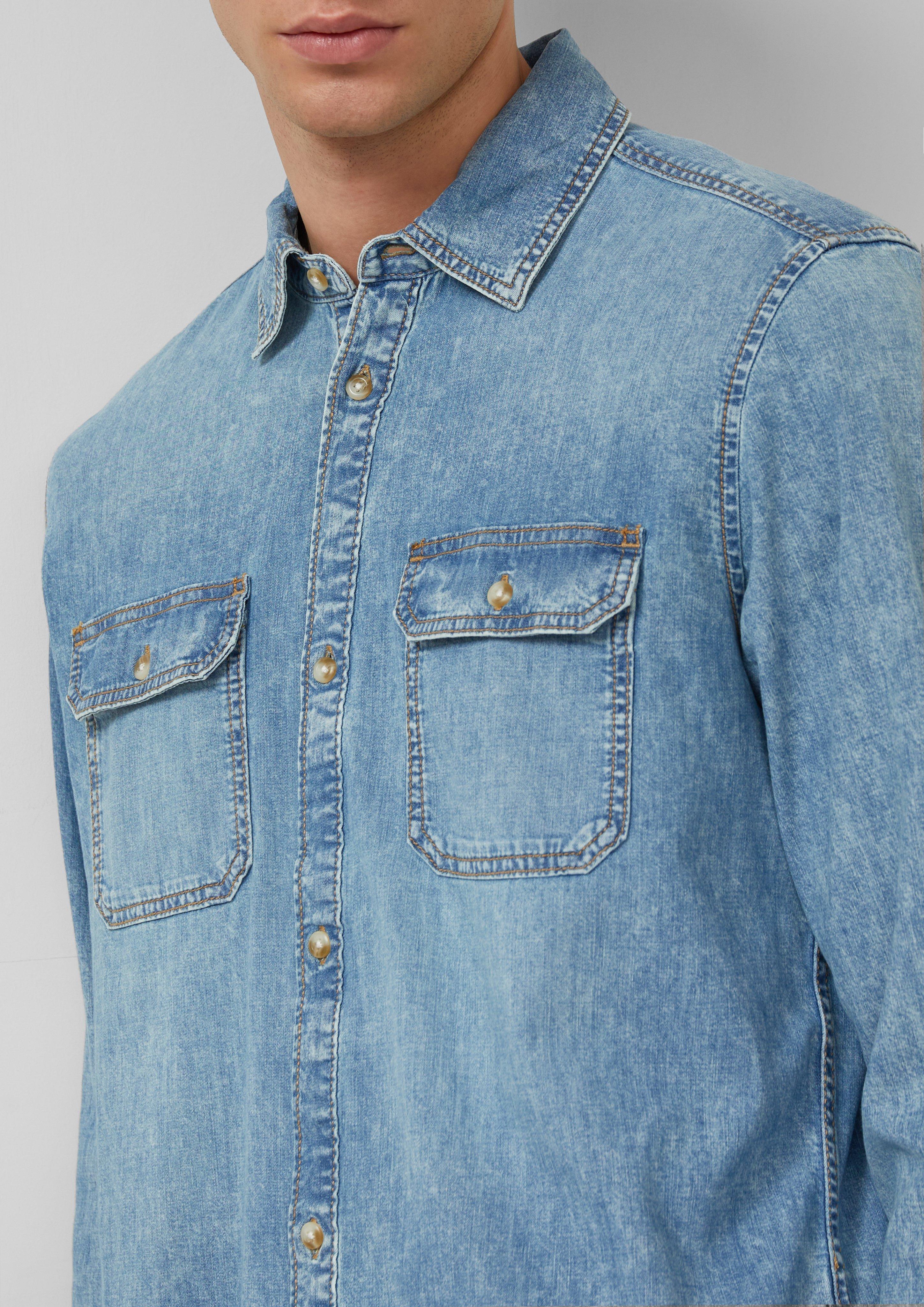 Regular Fit: Denimhemd aus reiner Baumwolle