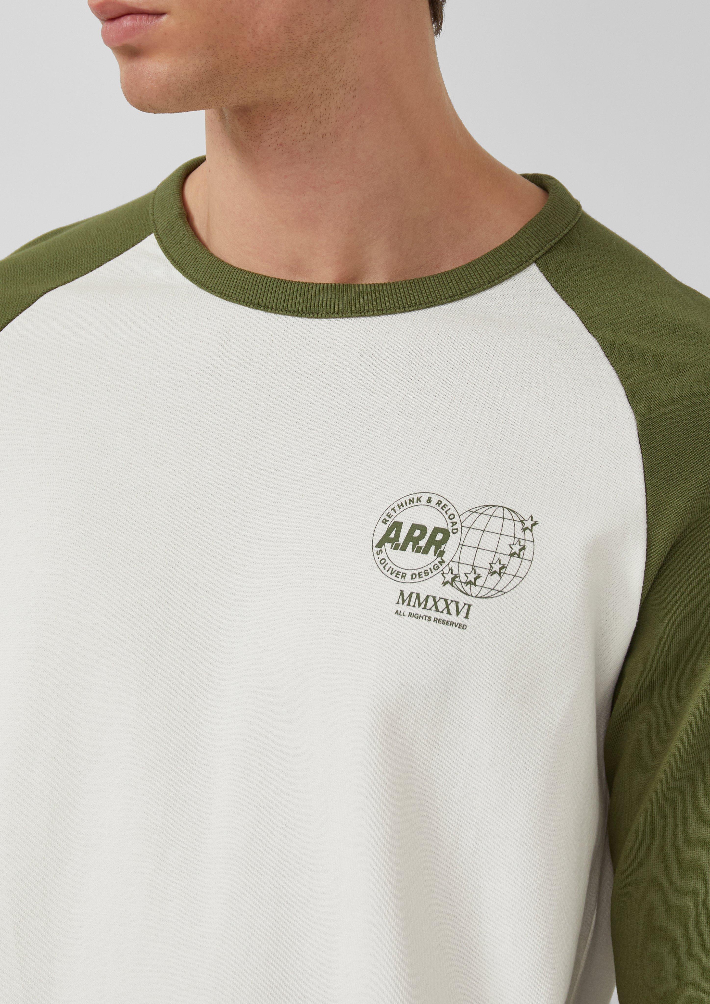 Strukturiertes Raglan-Langarmshirt aus Heavy Jersey