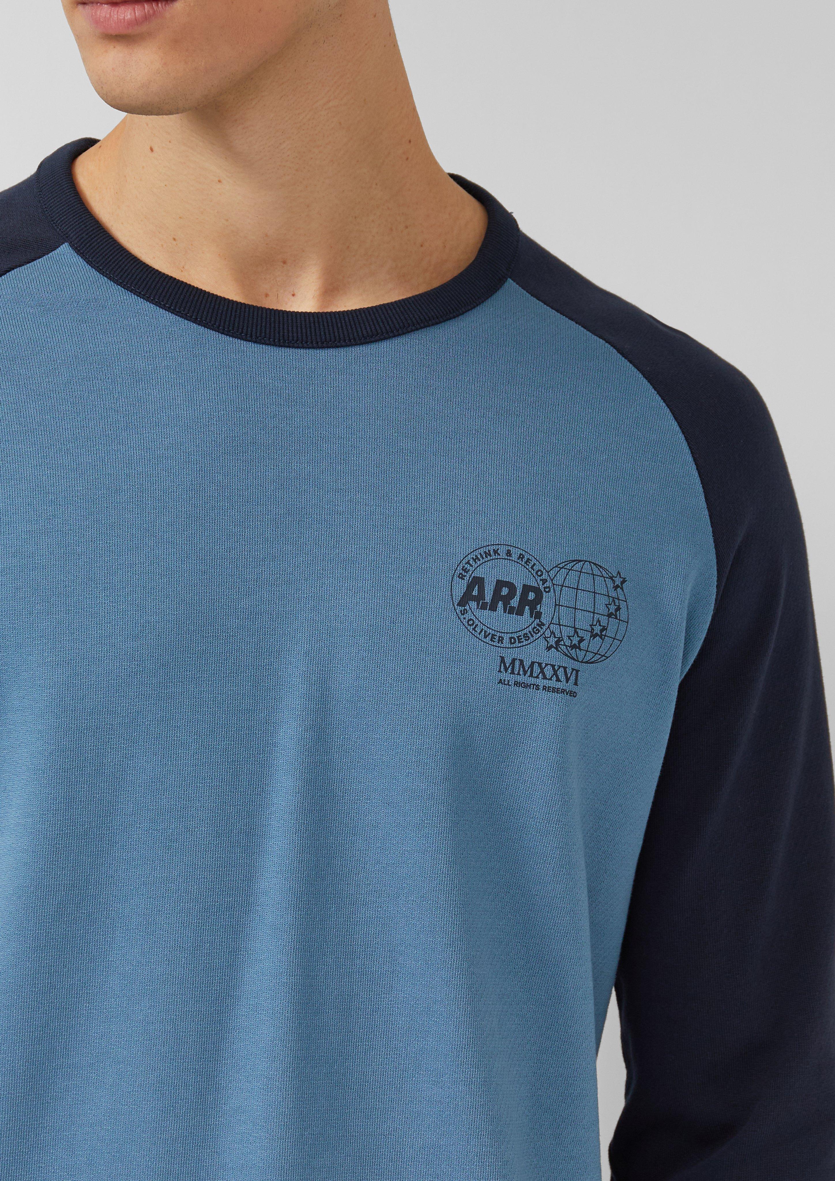 Strukturiertes Raglan-Langarmshirt aus Heavy Jersey