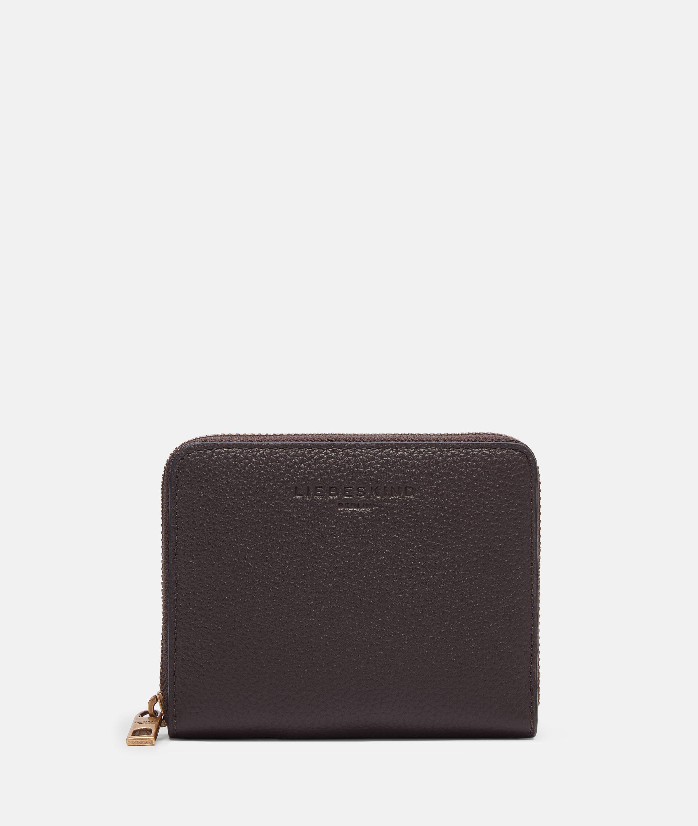 Conny portemonnee M in bruin, zwart, blauw & groen