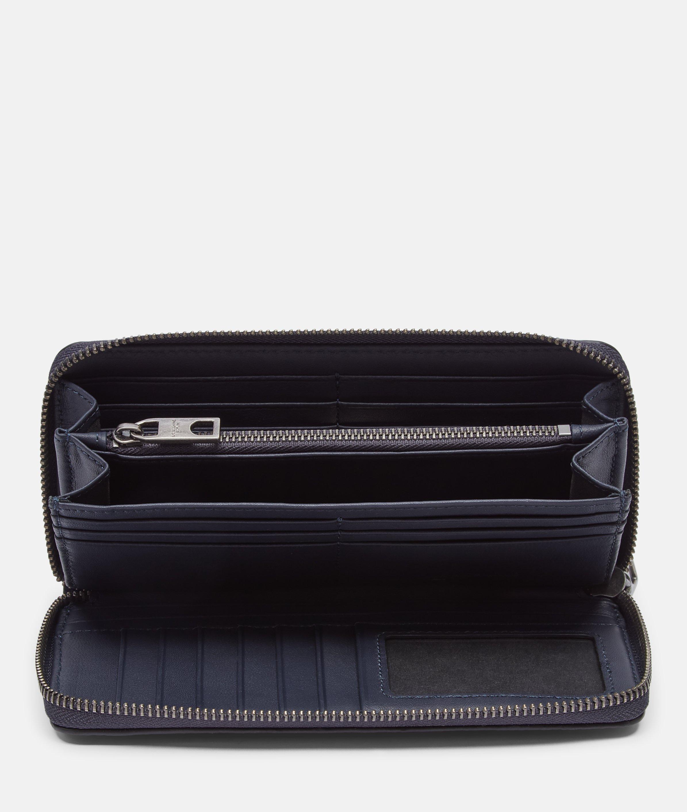 Portemonnee in blauw, beige, zwart & groen