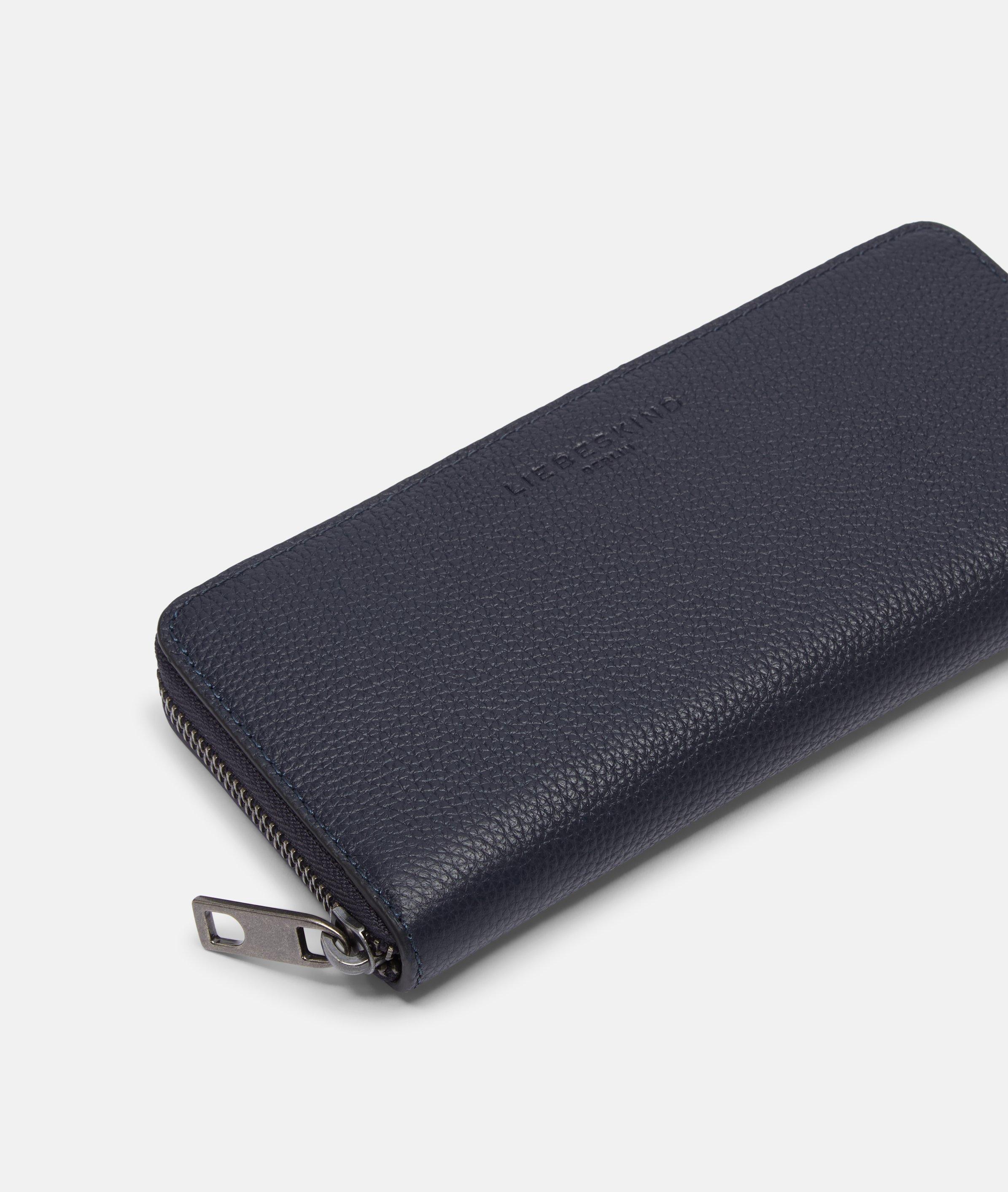 Portemonnee in blauw, beige, zwart & groen