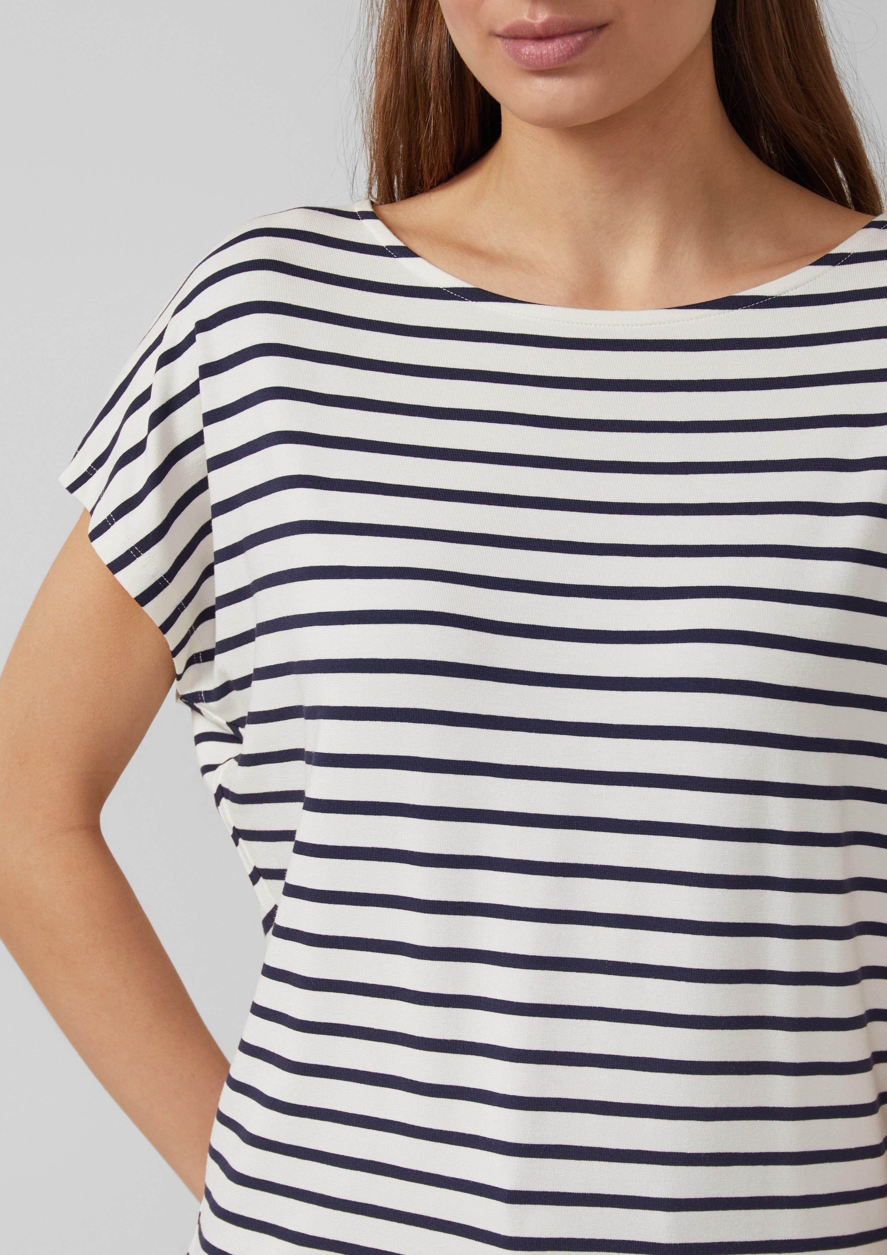 Fließendes Jersey-Shirt mit überschnittenen Schultern