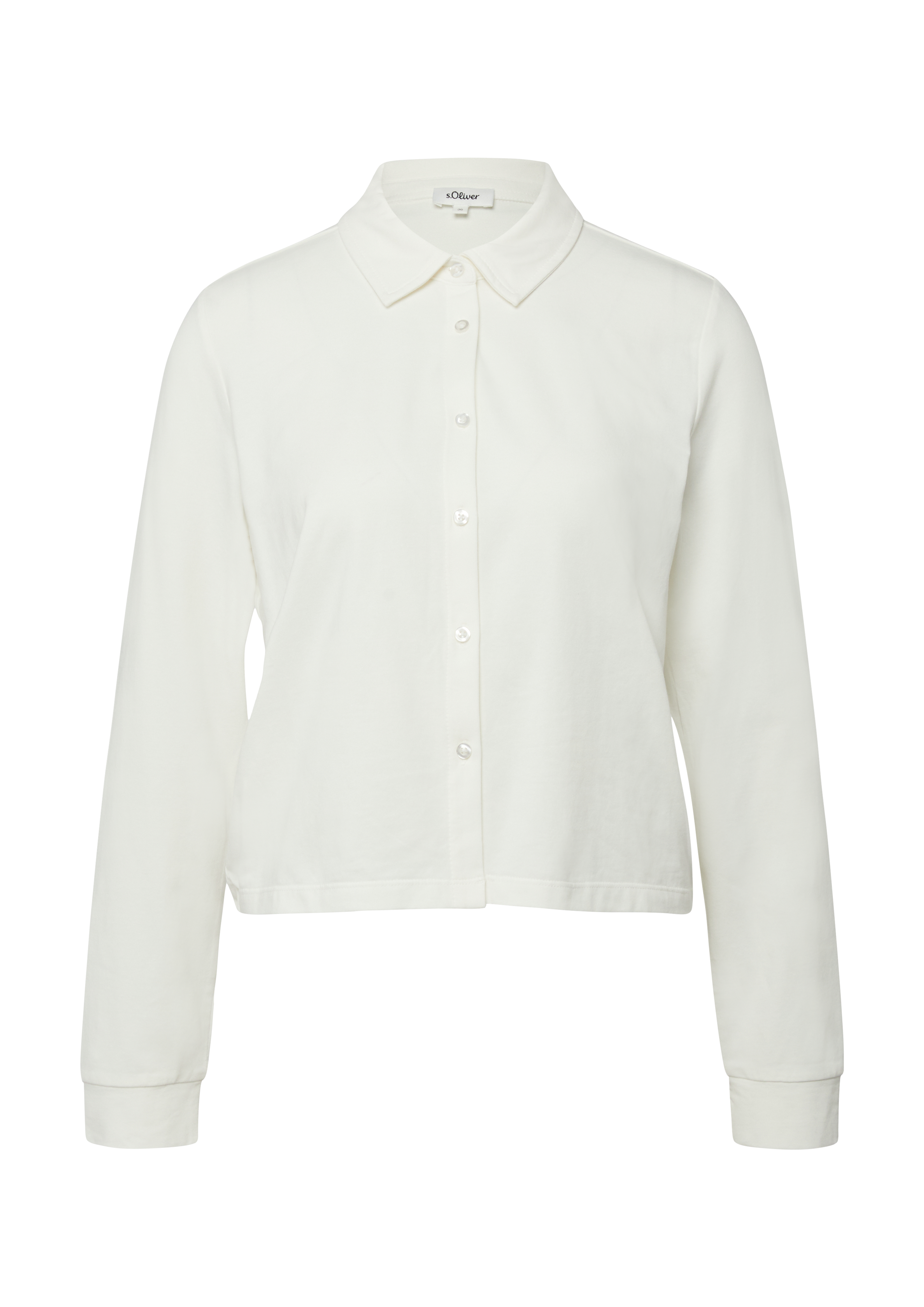 Verkürzte Jerseybluse mit Elastikbund hinten