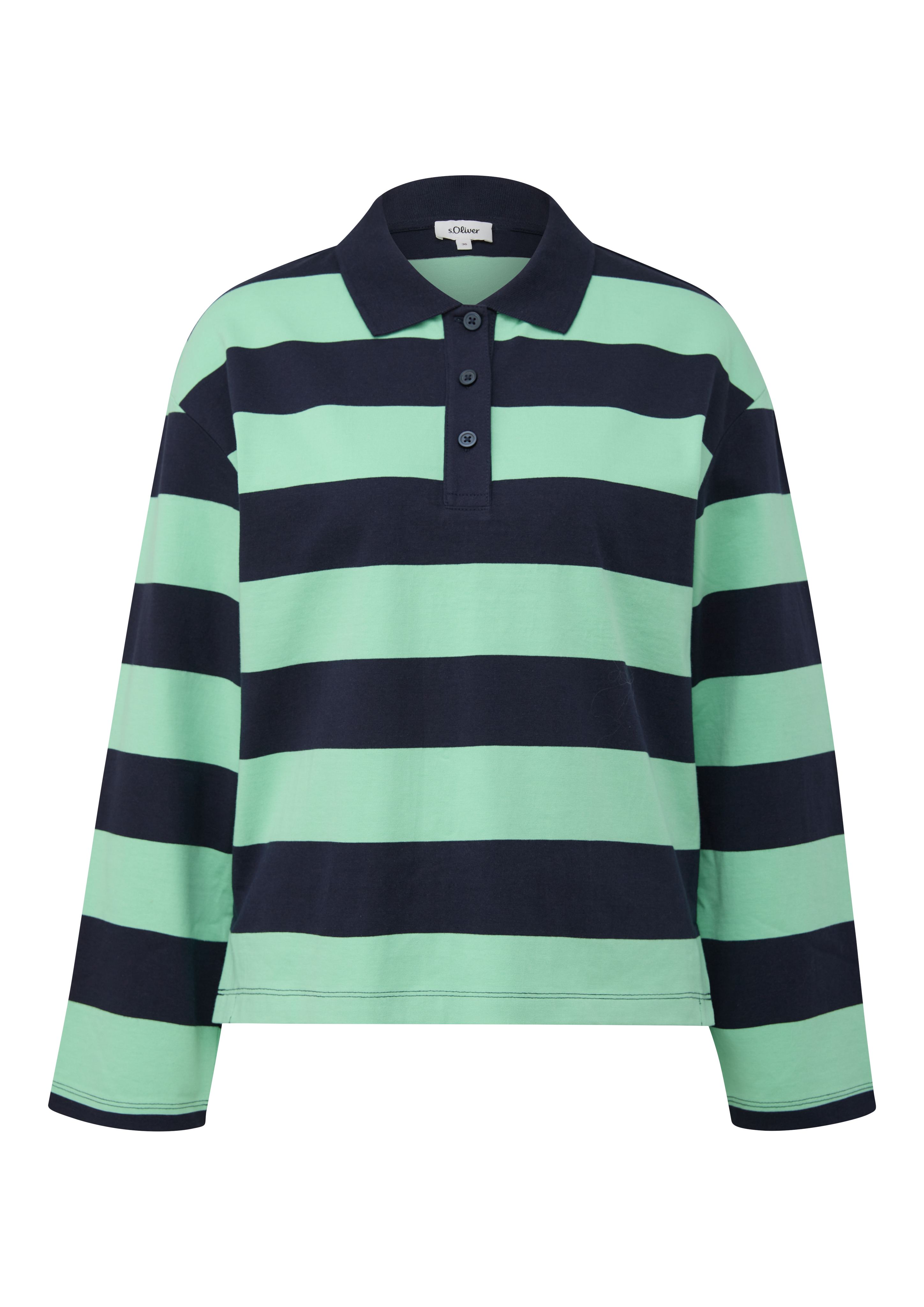 Gestreiftes Sweatshirt mit Polokragen