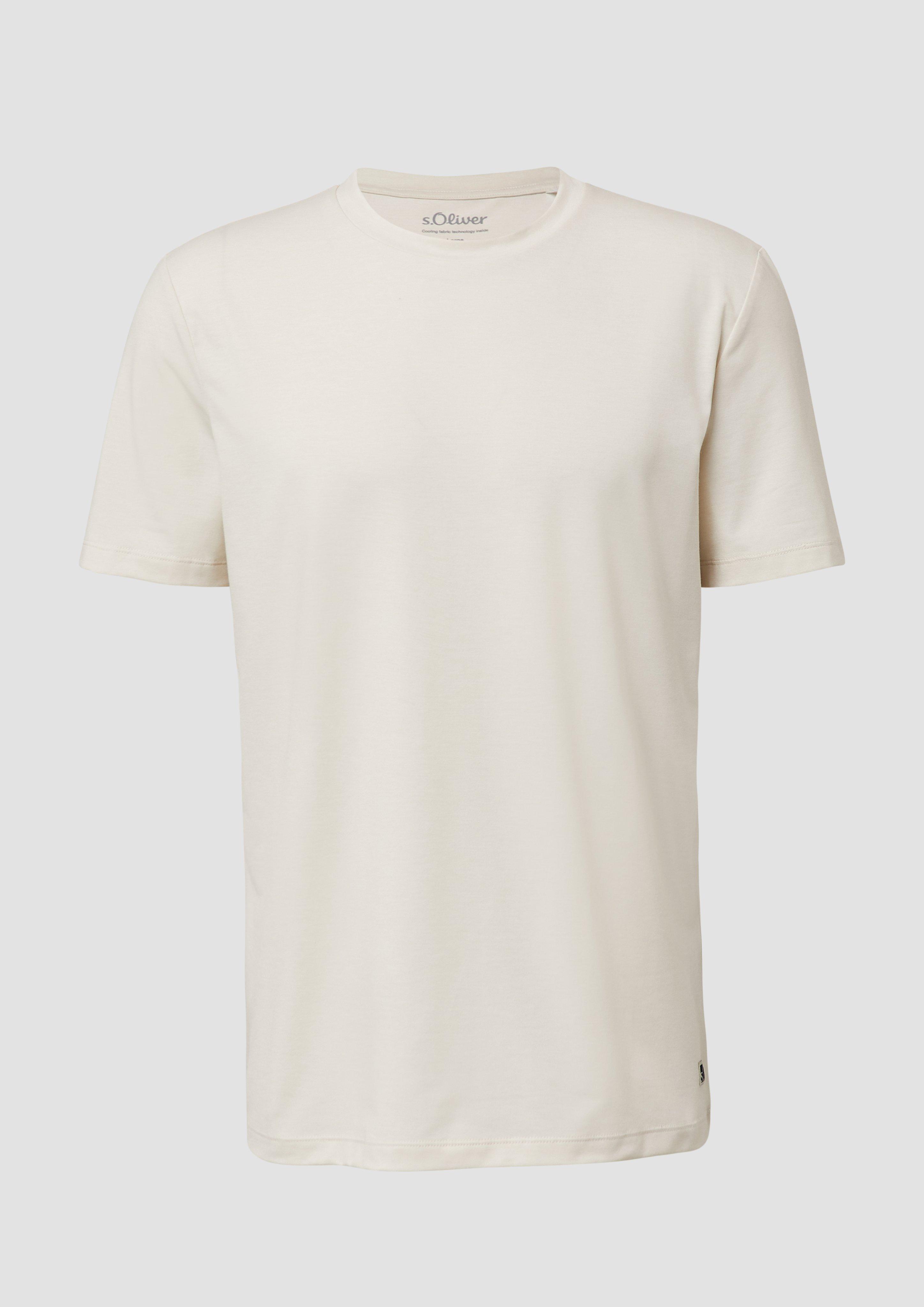 s.Oliver - Performance T-Shirt mit Cooling Effekt, Herren, creme