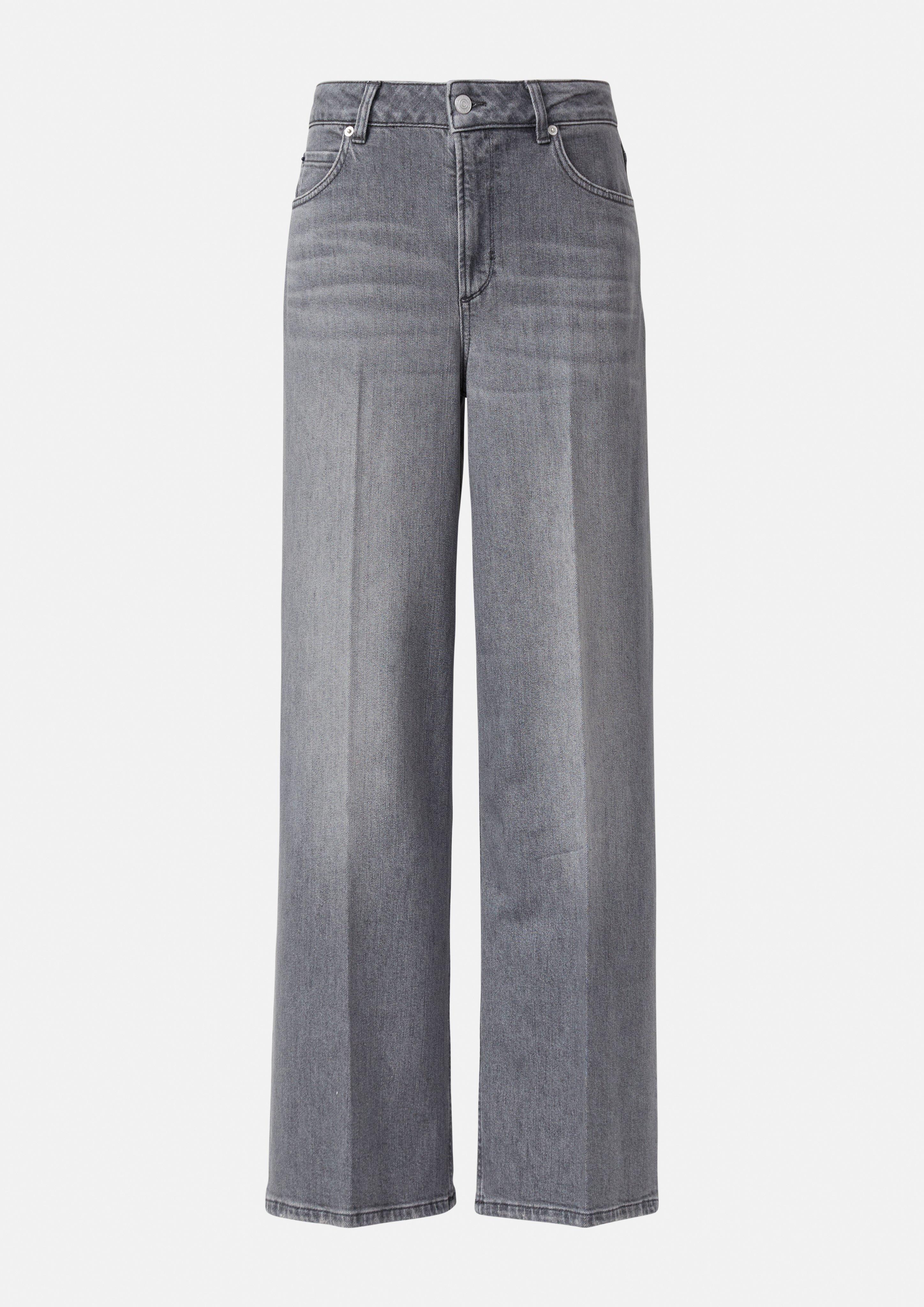 デニム・ジーパン HUECLOSET Wash Denim Pants SE452 Wide-leg jeans with wash - Grey | SCAYLE