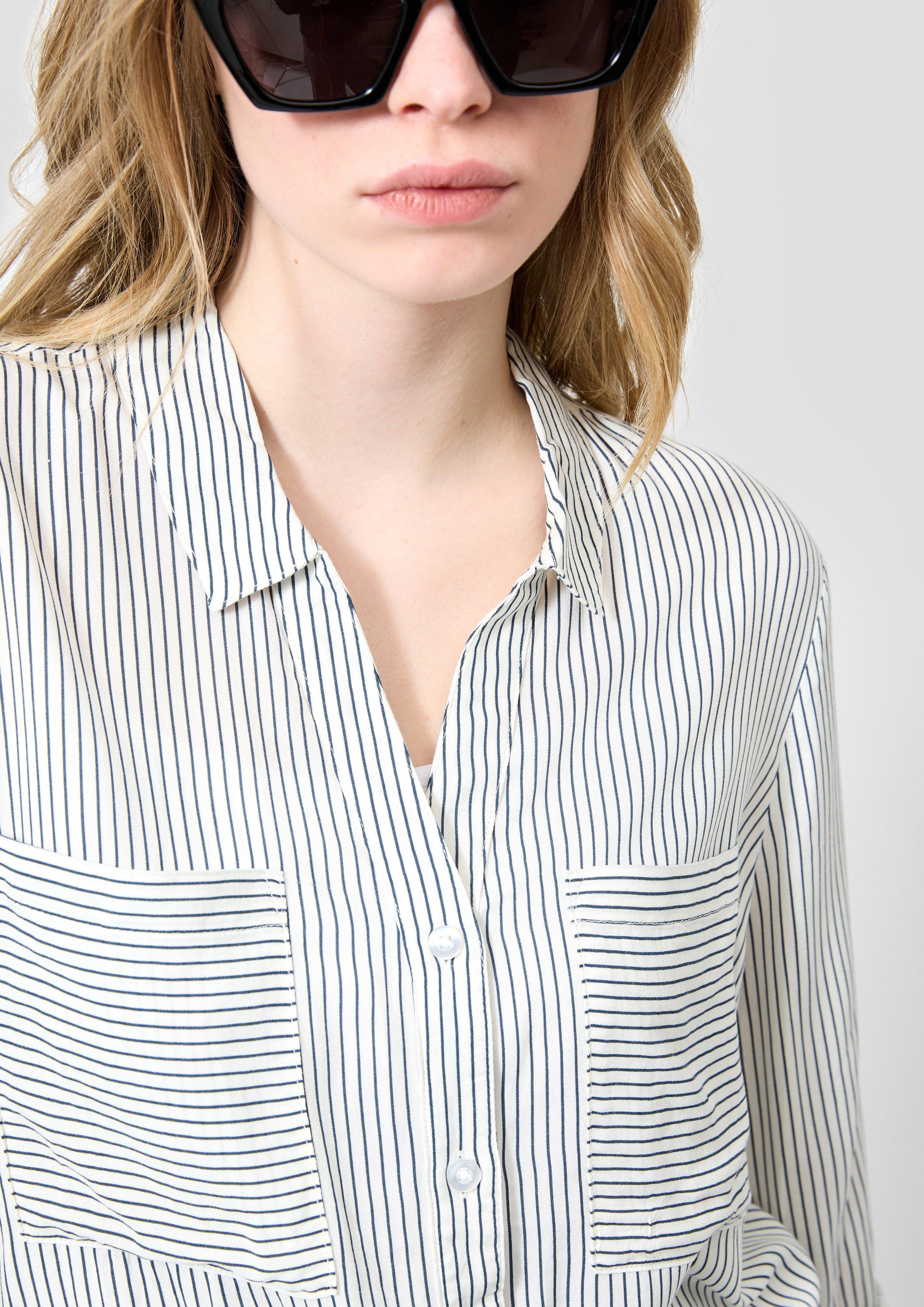 Viskosebluse mit Krempelärmel