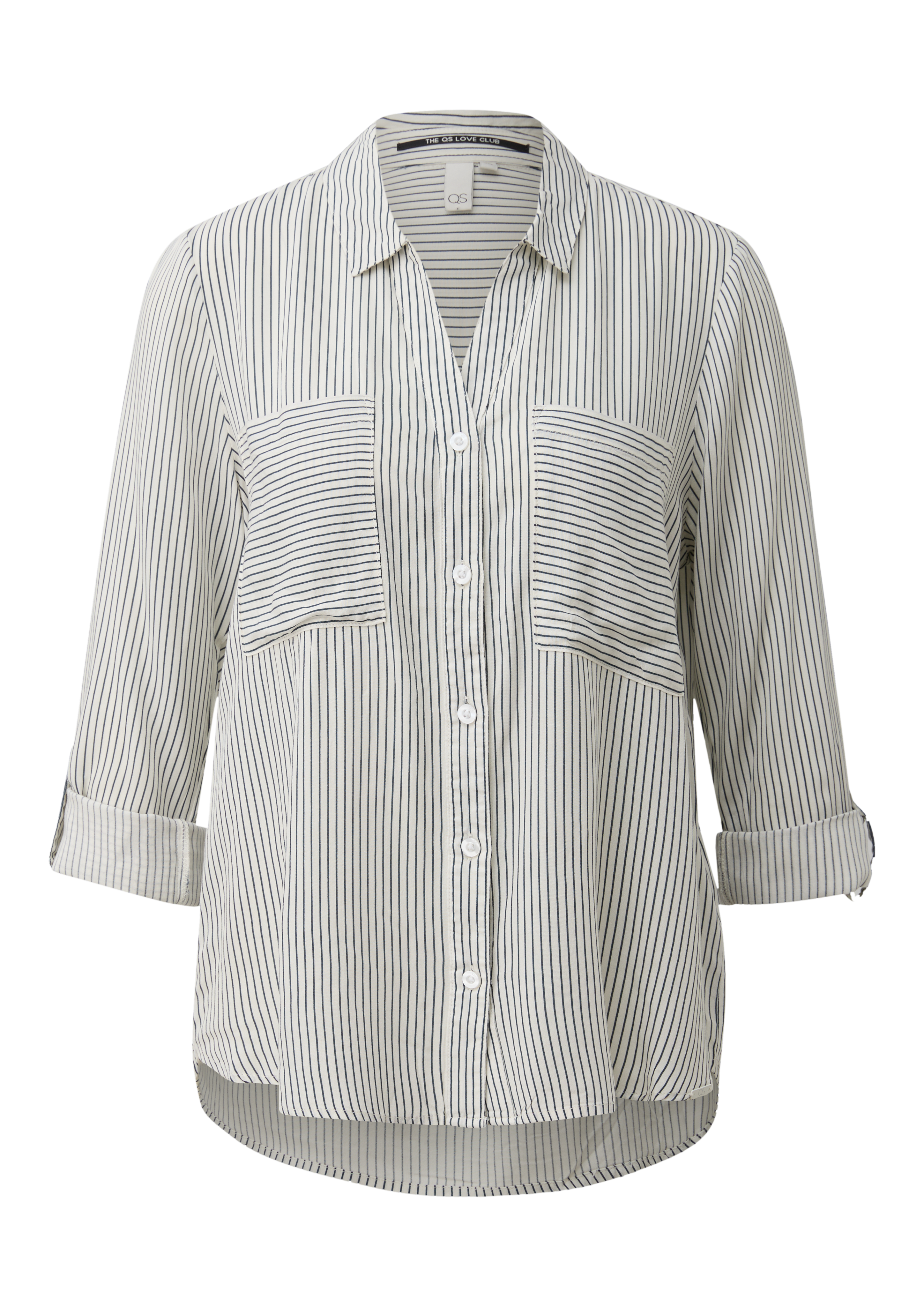 Viskosebluse mit Krempelärmel
