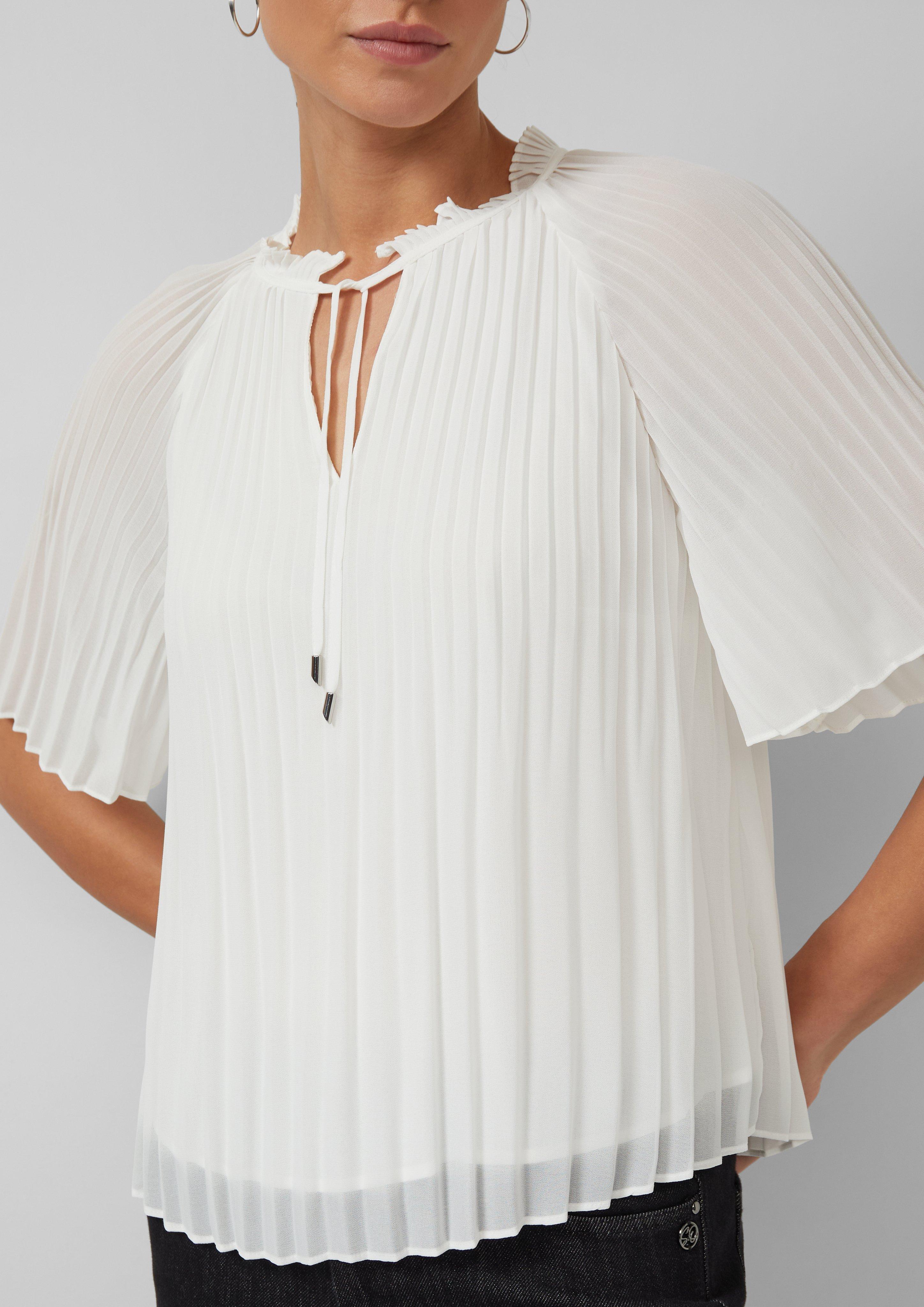 Thumbnail - Festliche Chiffon-Bluse mit Plissee und Rüschen