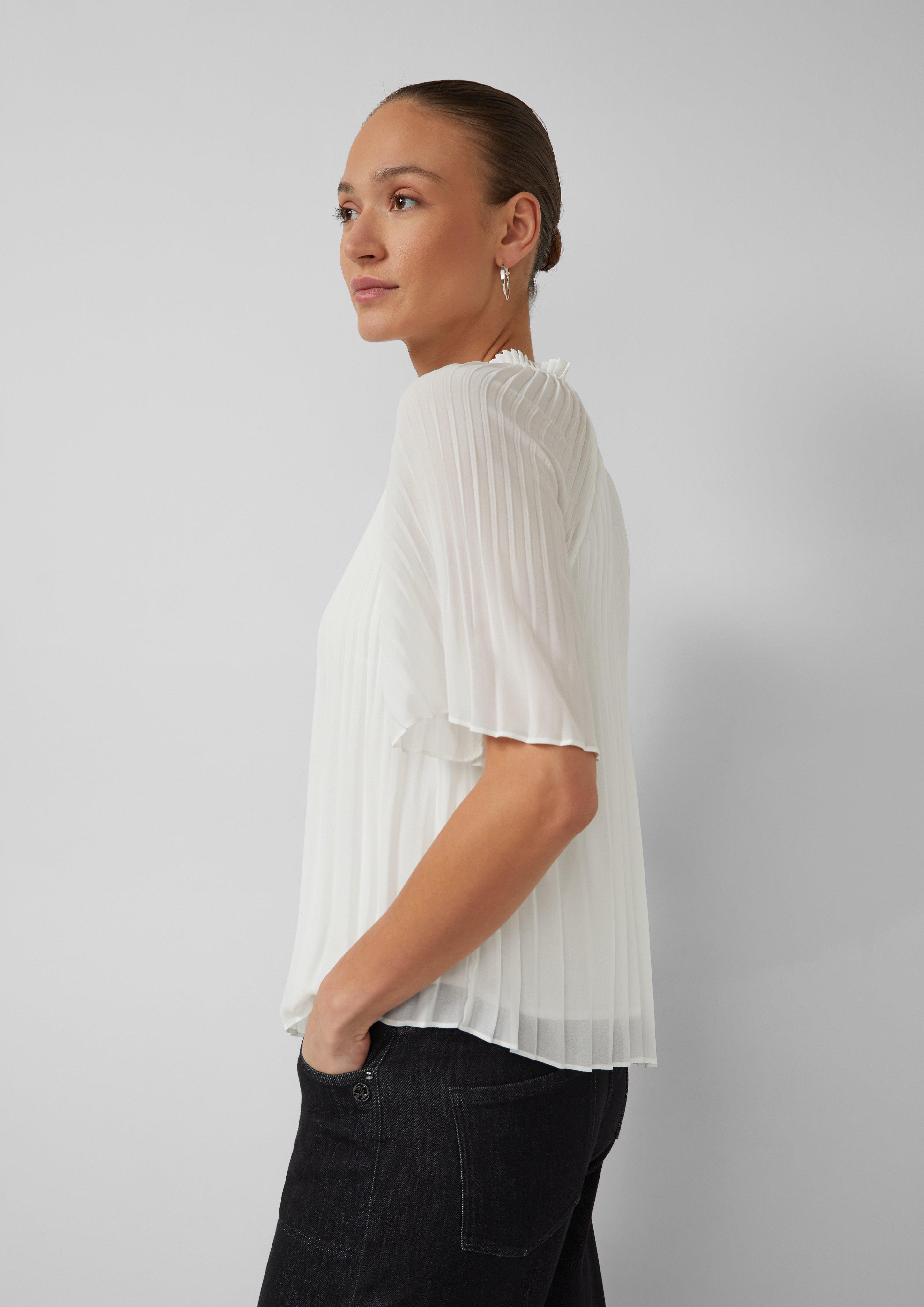 Thumbnail - Festliche Chiffon-Bluse mit Plissee und Rüschen