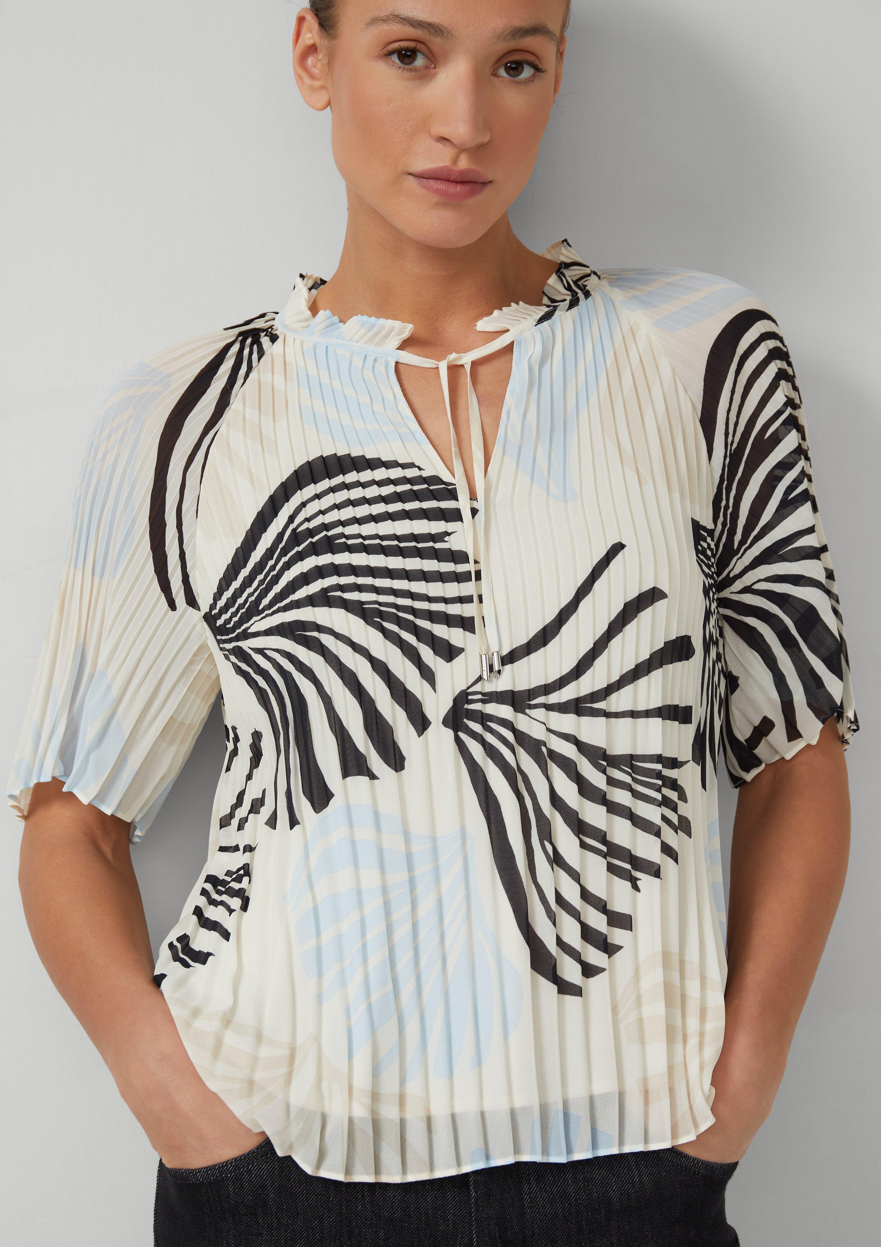 Thumbnail - Festliche Chiffon-Bluse mit Plissee und Rüschen