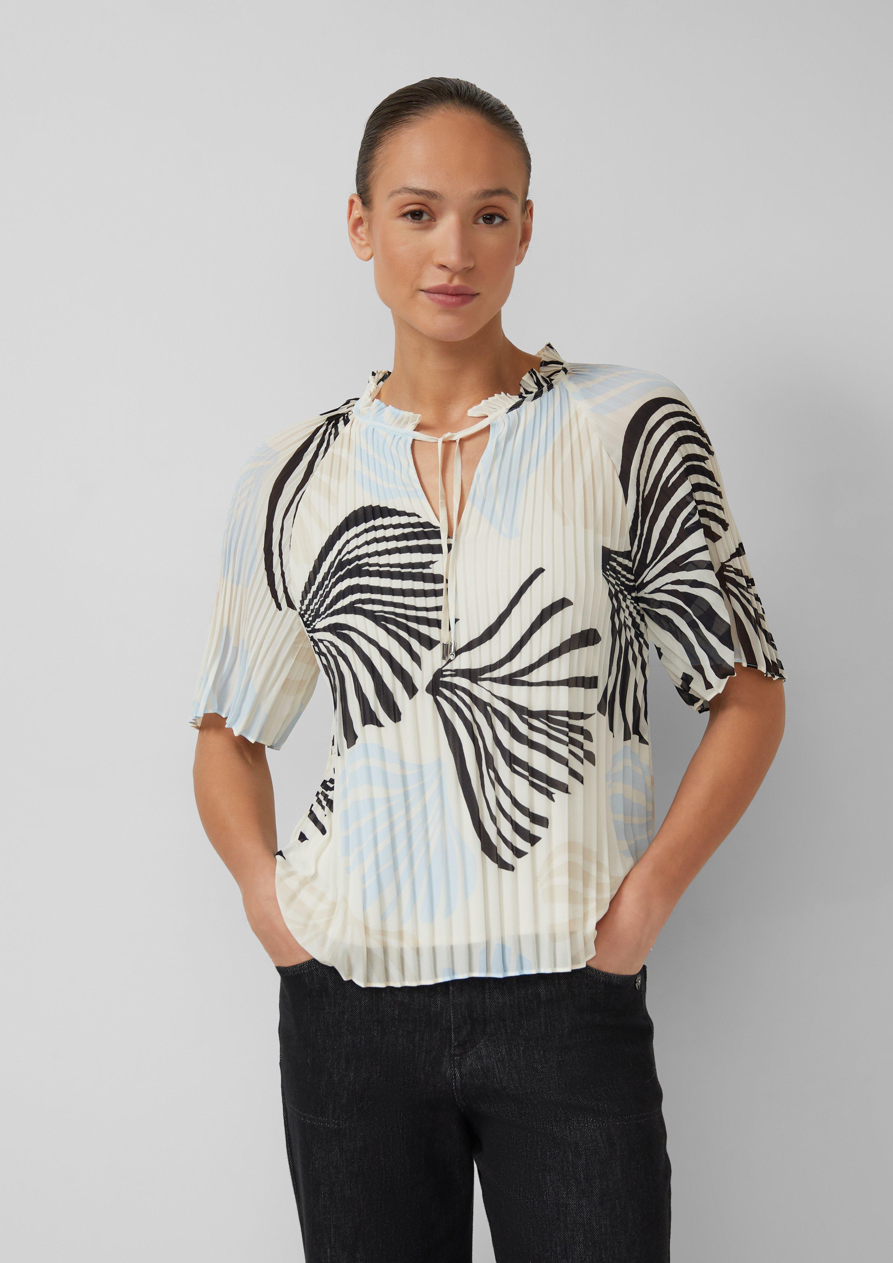 Thumbnail - Festliche Chiffon-Bluse mit Plissee und Rüschen