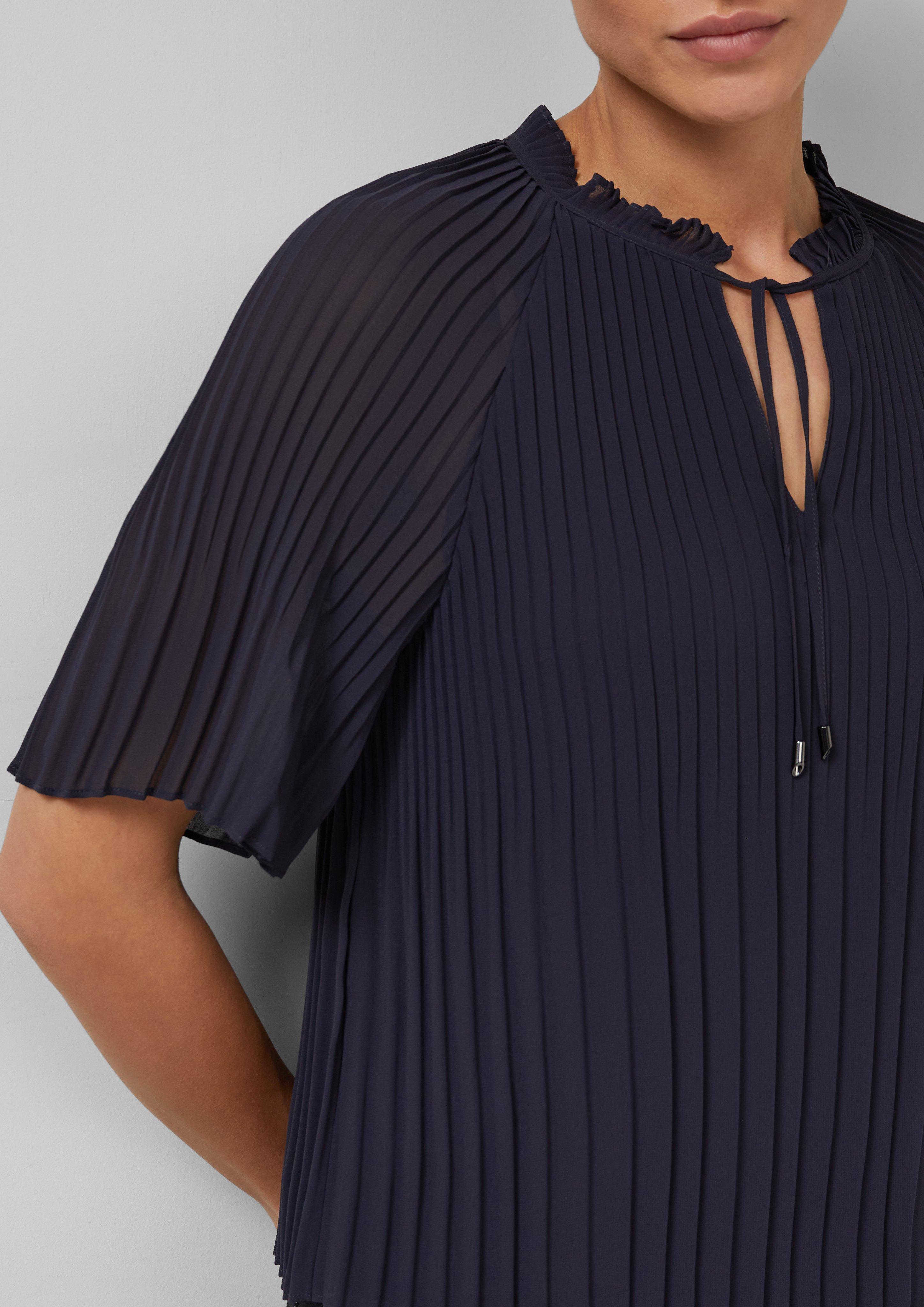 Festliche Chiffon-Bluse mit Plissee und Rüschen