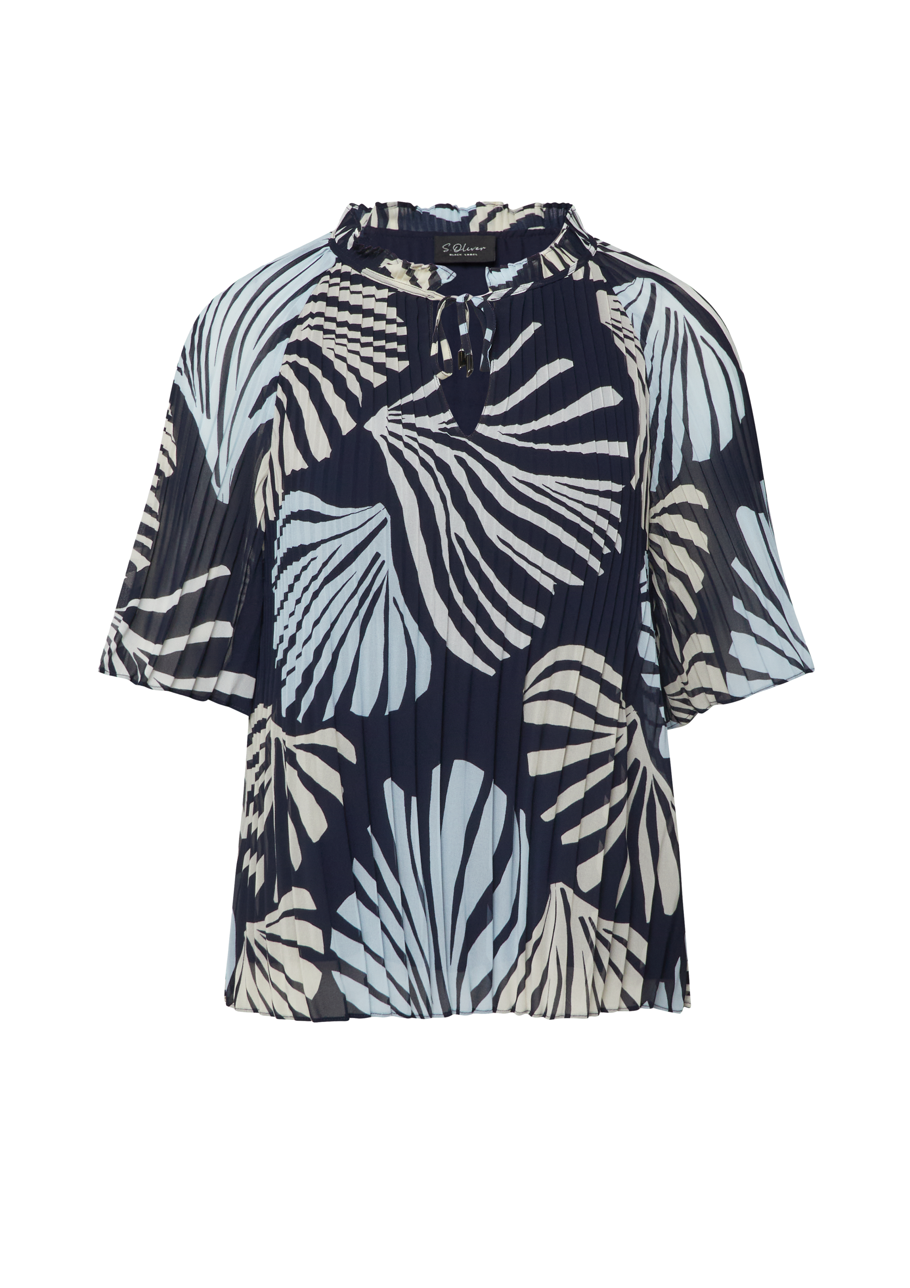 Festliche Chiffon-Bluse mit Plissee und Rüschen