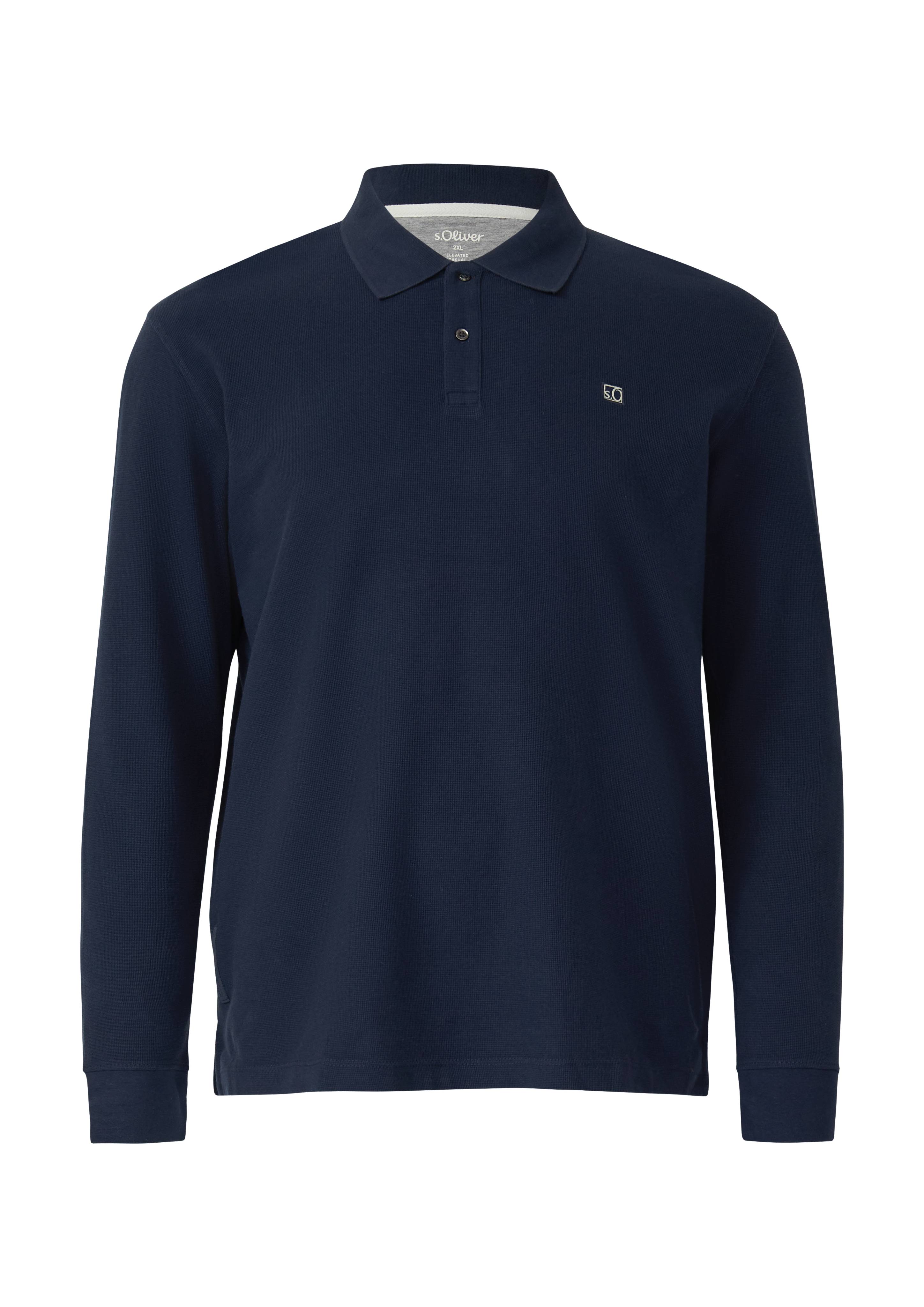 Poloshirt met lange mouwen, wafelstructuur en logopatch