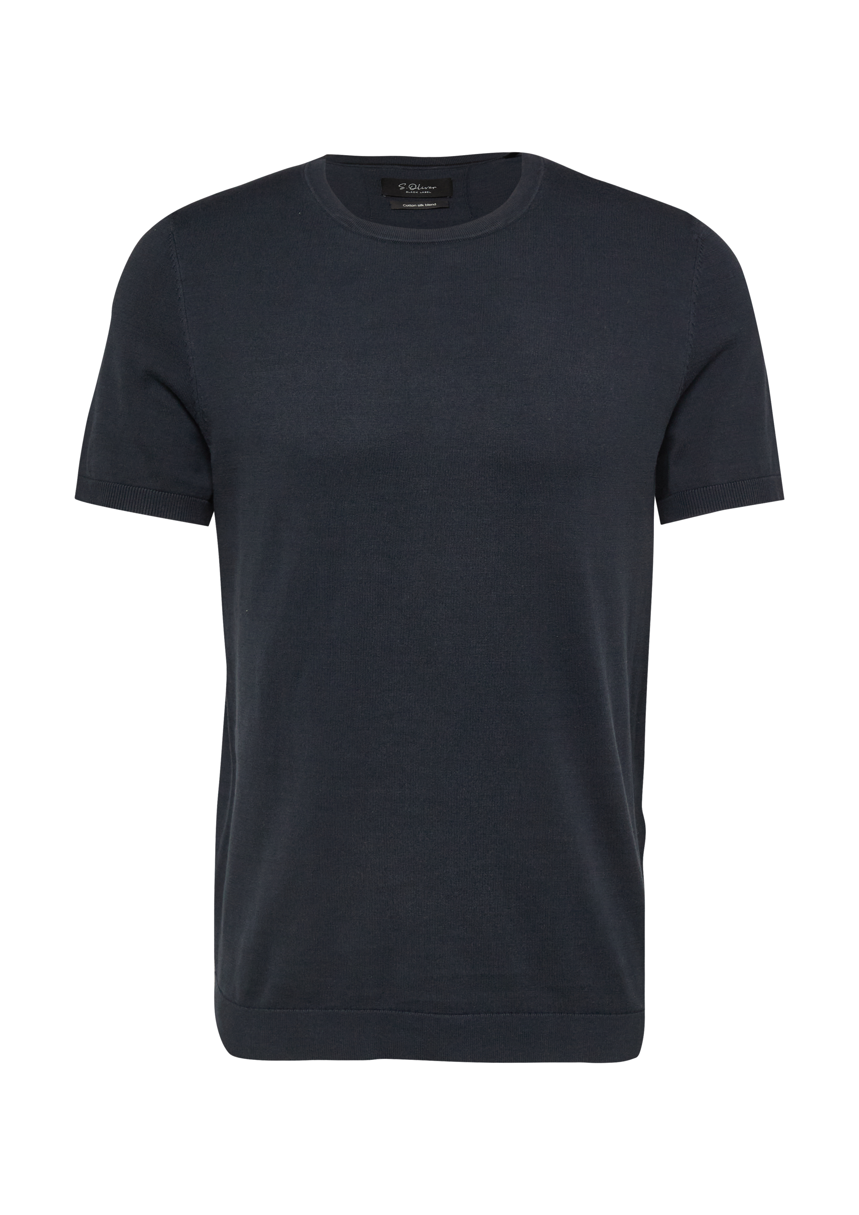 Edles Feinstrick-T-Shirt aus Baumwolle-Seide-Mix