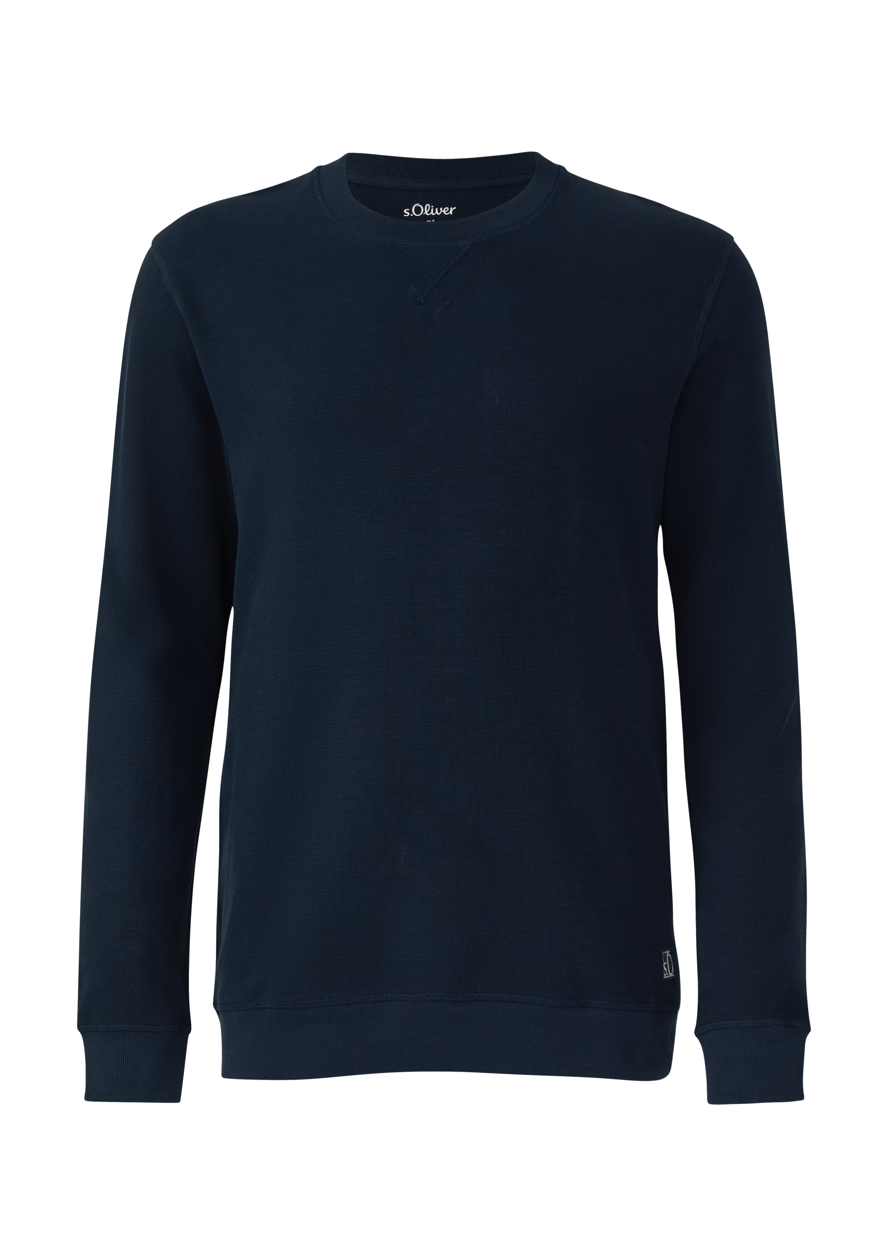Gestructureerd sweatshirt met geribde boorden