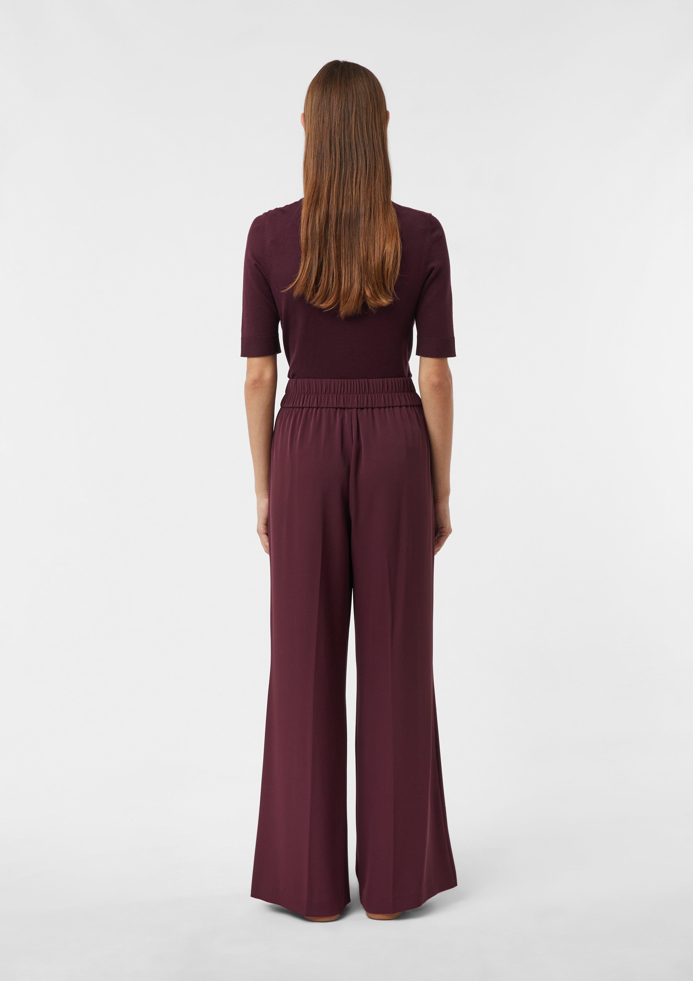 Feminine Marlene trousers with elastic waistband - Pink | SCAYLE