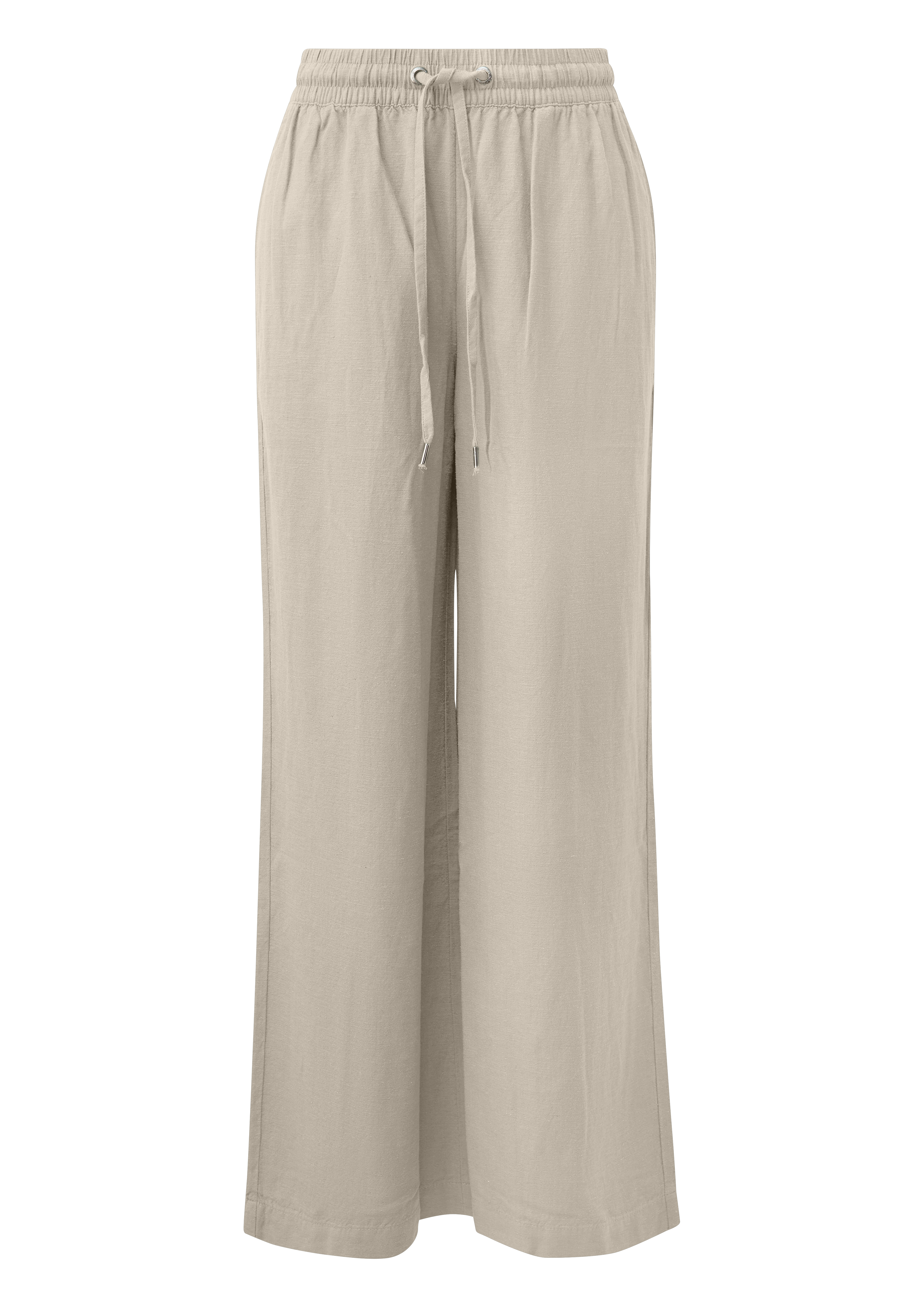 Pantalon van linnenmix met wijde pijpen