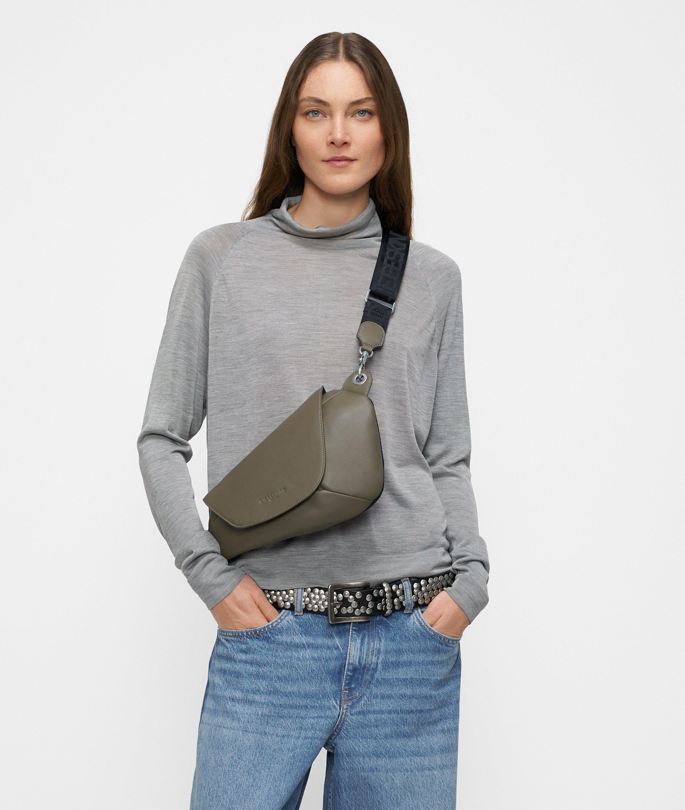 Ovale riemtas S in bruin & beige