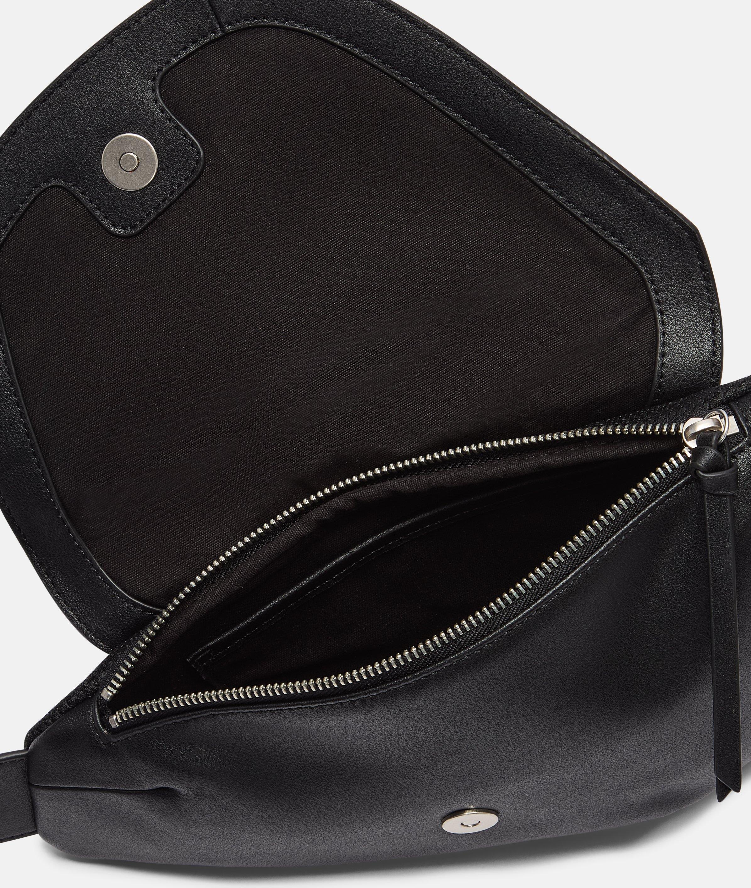 Ovale riemtas S in zwart, beige & bruin