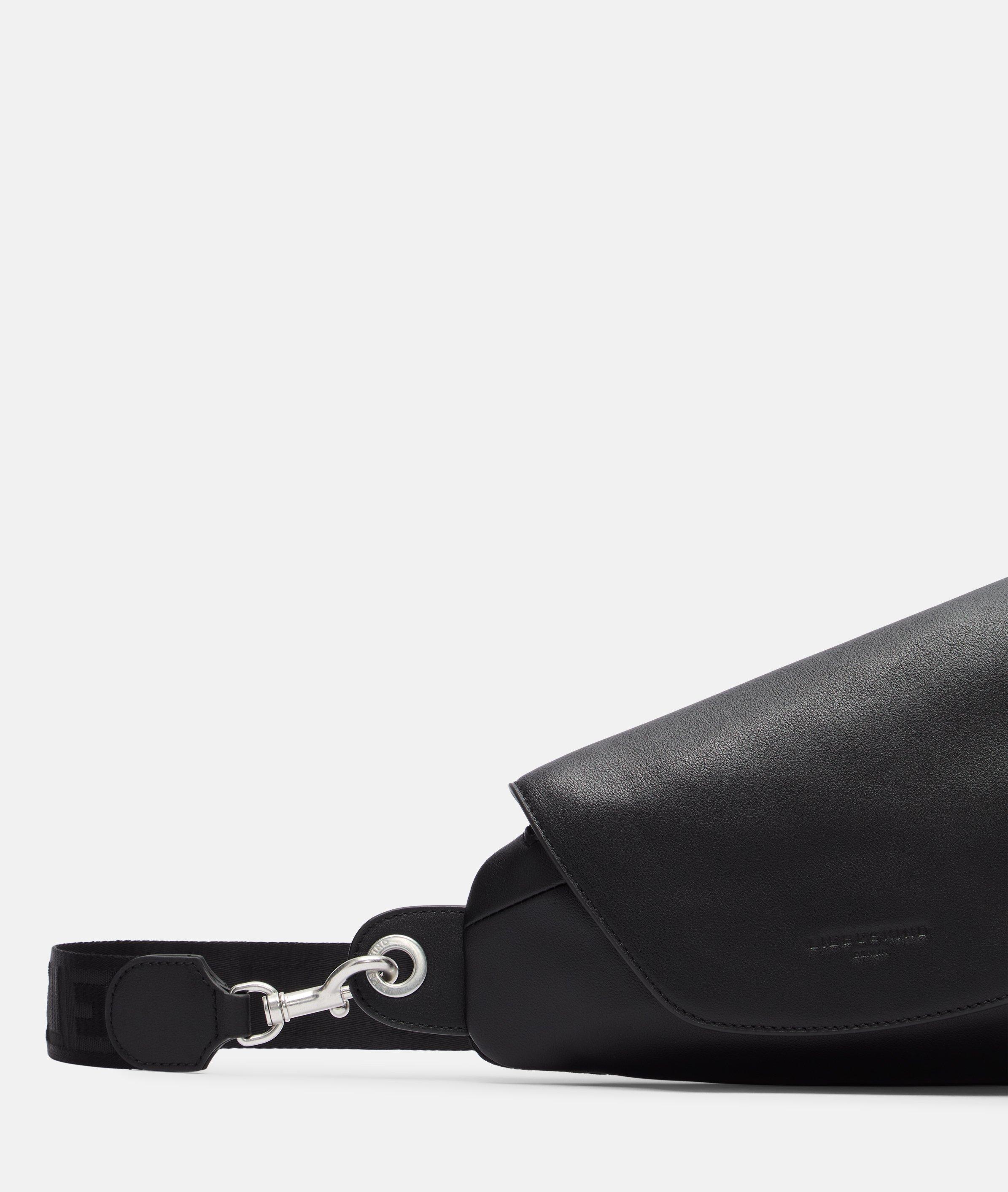 Ovale riemtas S in zwart, beige & bruin