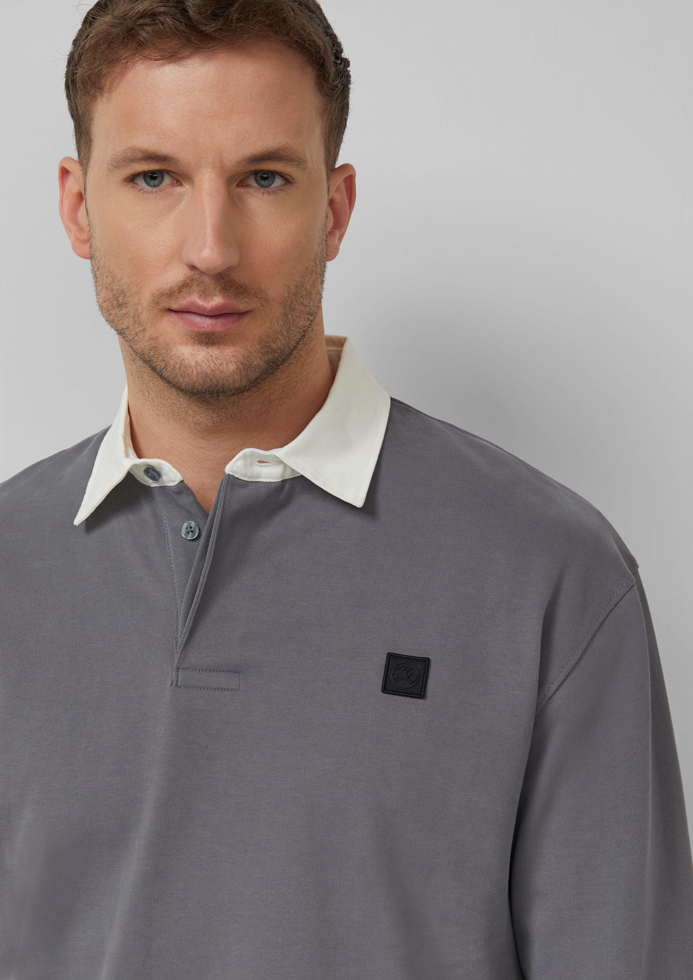 Softes Langarm-Poloshirt im Relaxed Fit