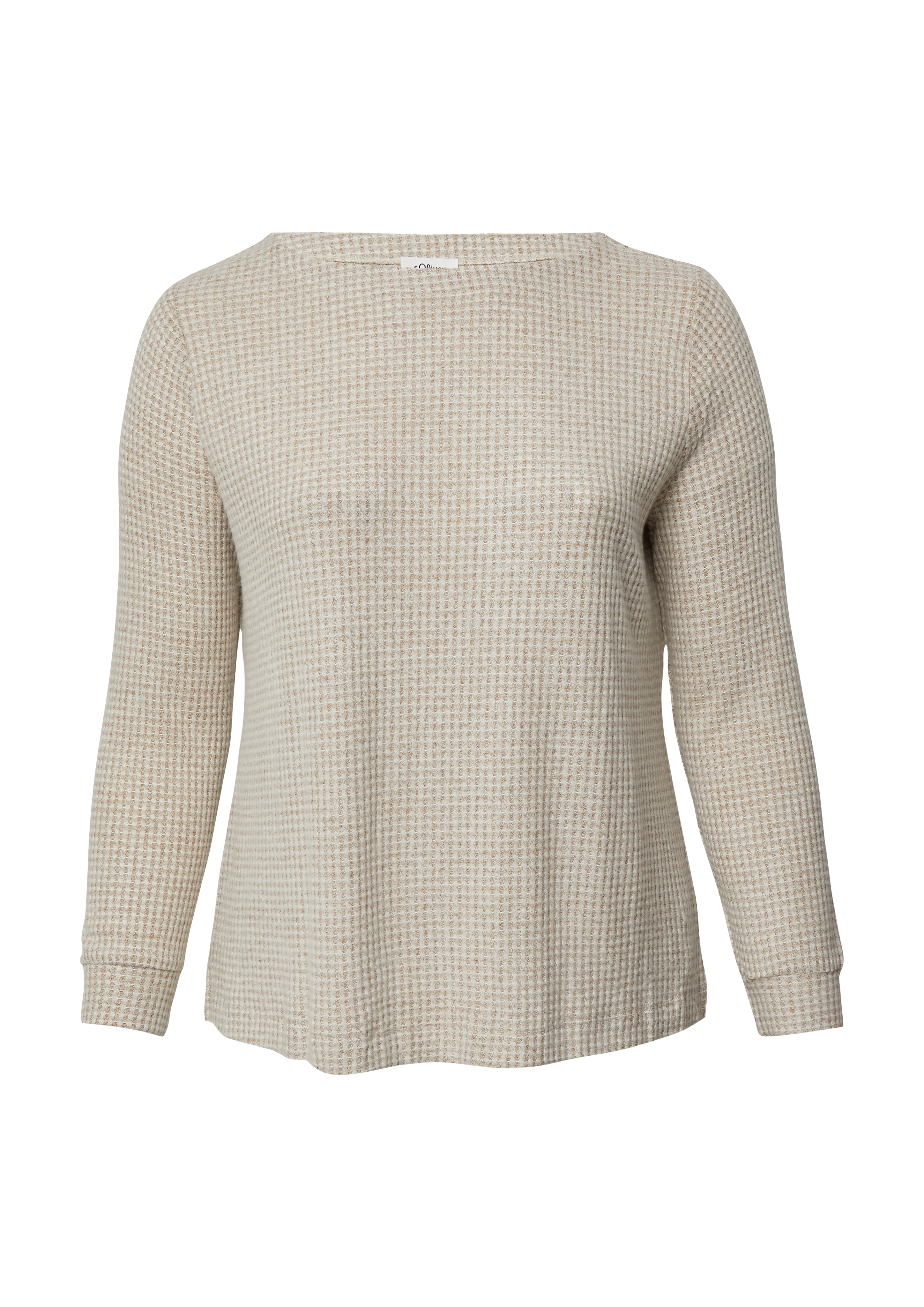 Relaxed Fit Shirt mit langen Ärmeln und U-Bootausschnitt