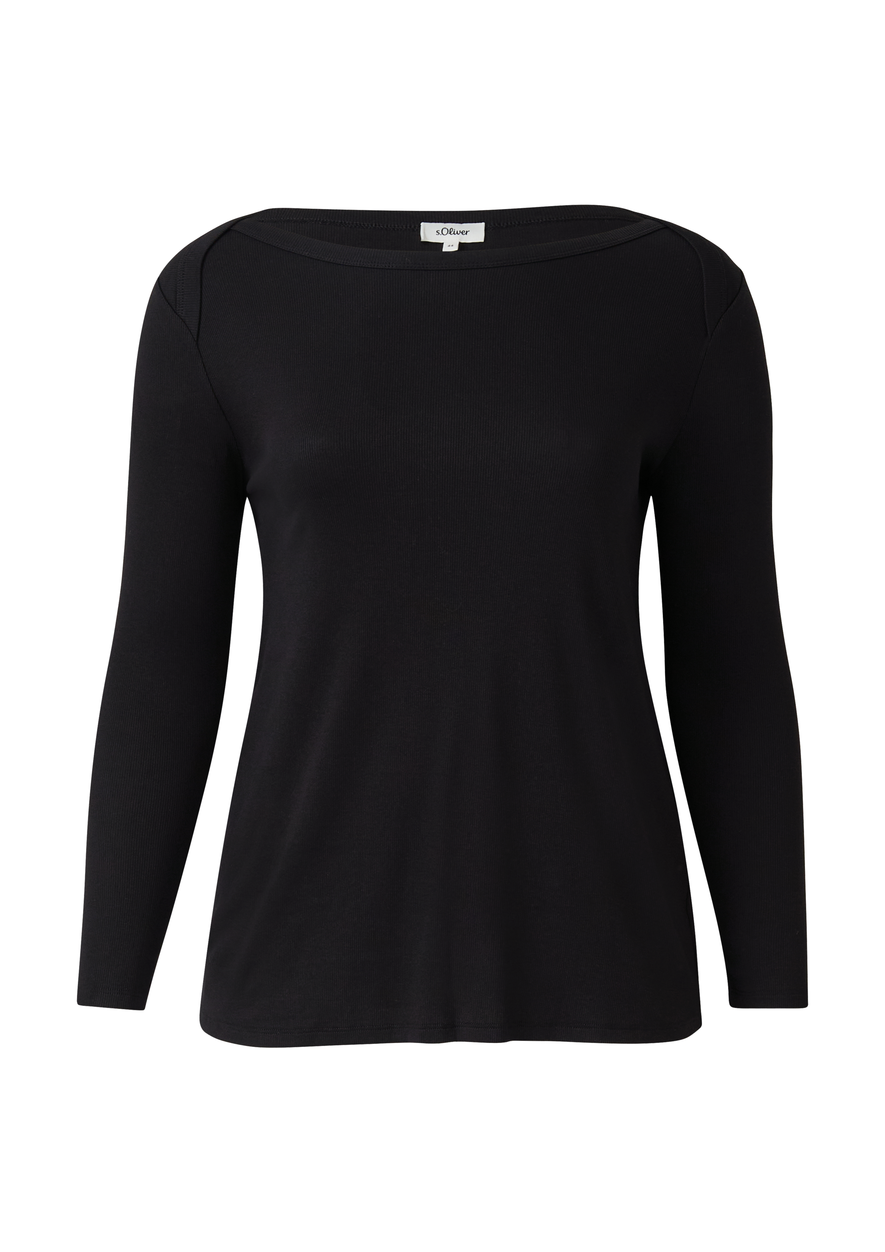 Slim fit shirt met boothals en elastische jerseystof