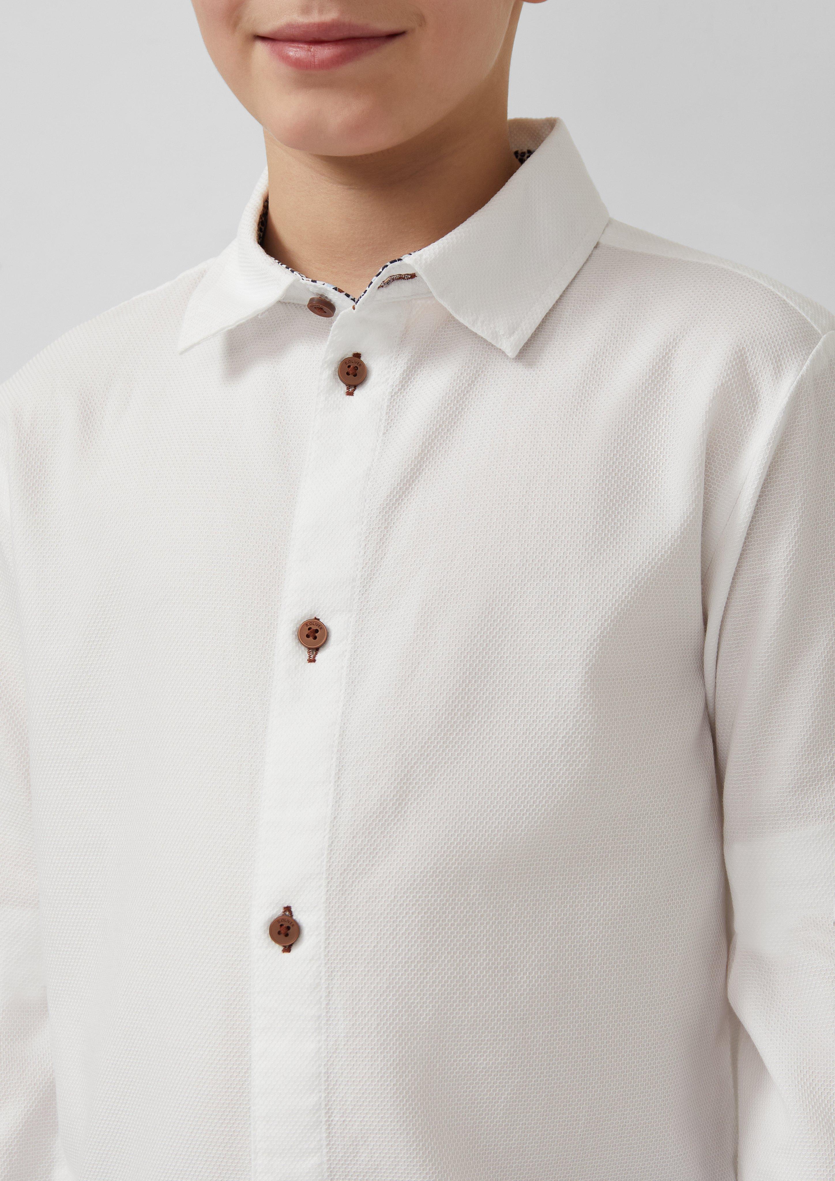 Strukturiertes Hemd mit Kontrastdetails