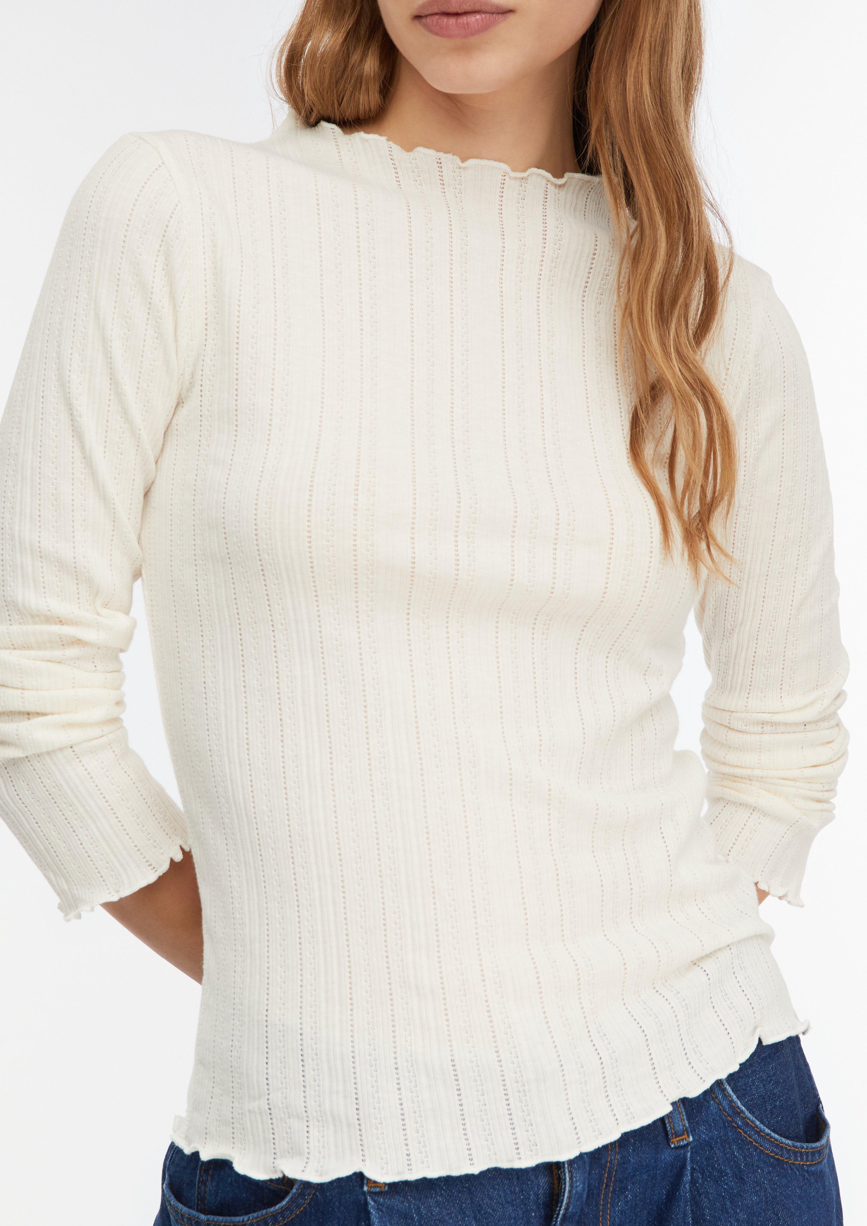 Langarmshirt aus Ajoursjersey