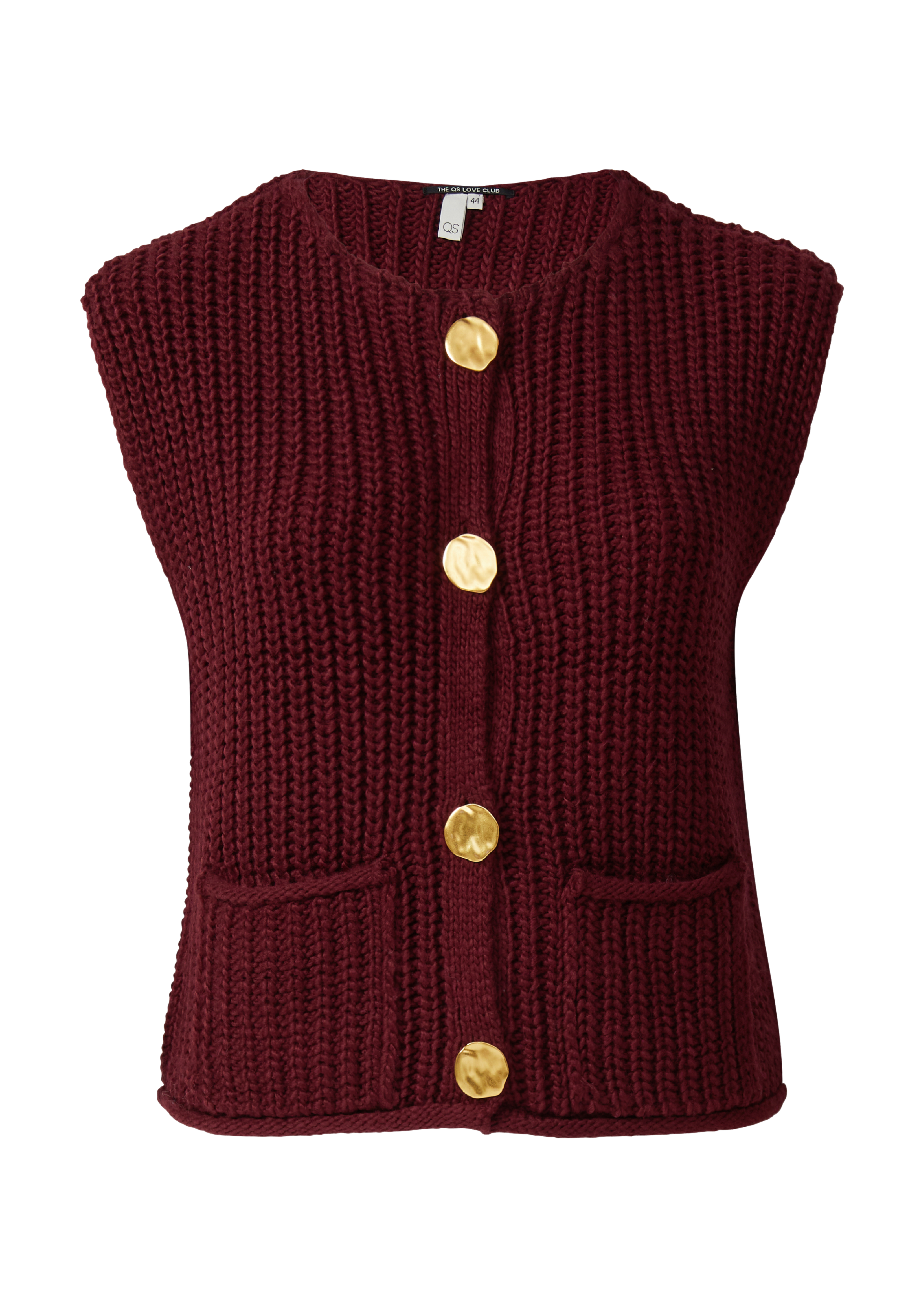 Strickweste mit goldfarbenen Knöpfen