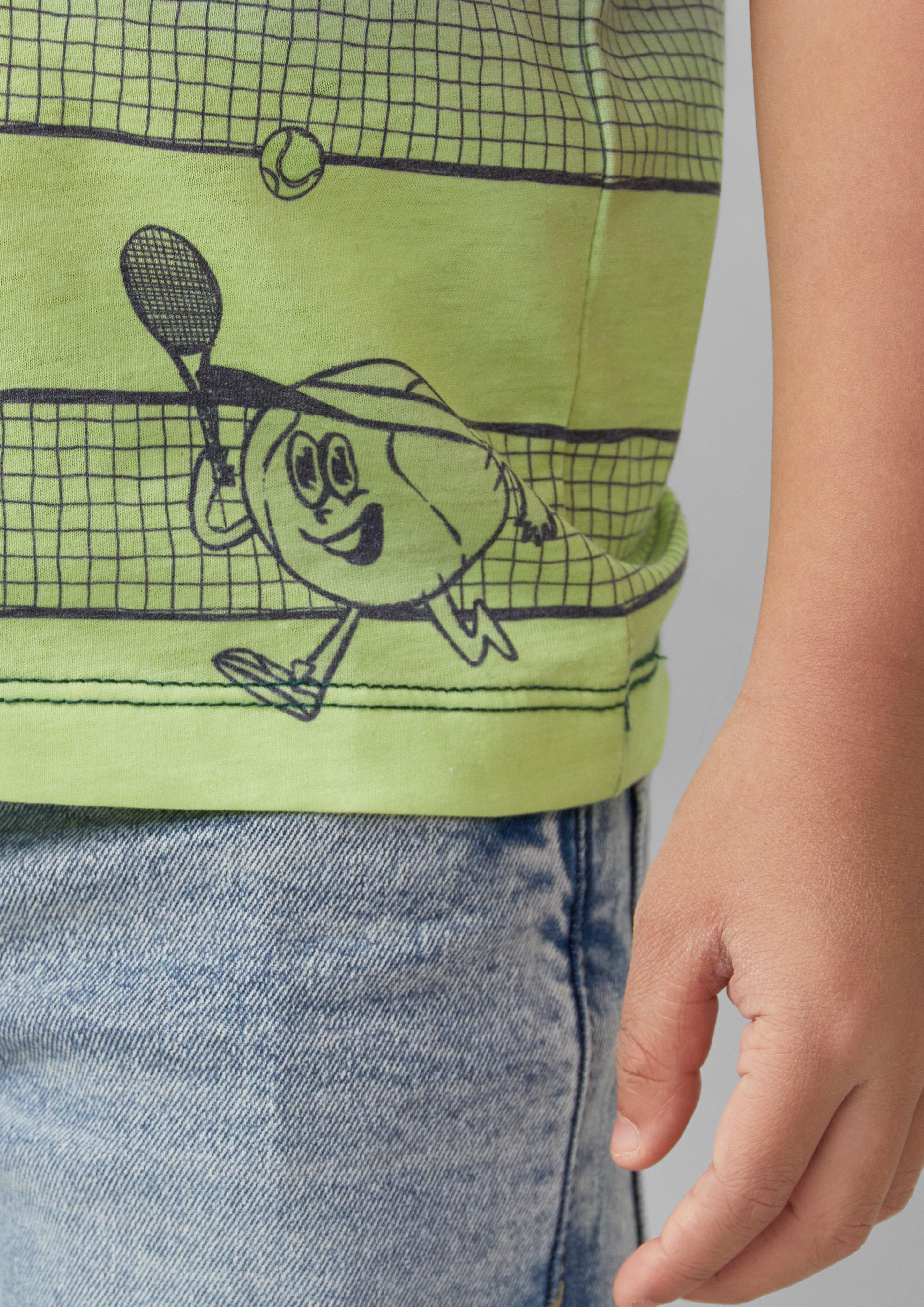 T-Shirt mit Farbverlauf und Print