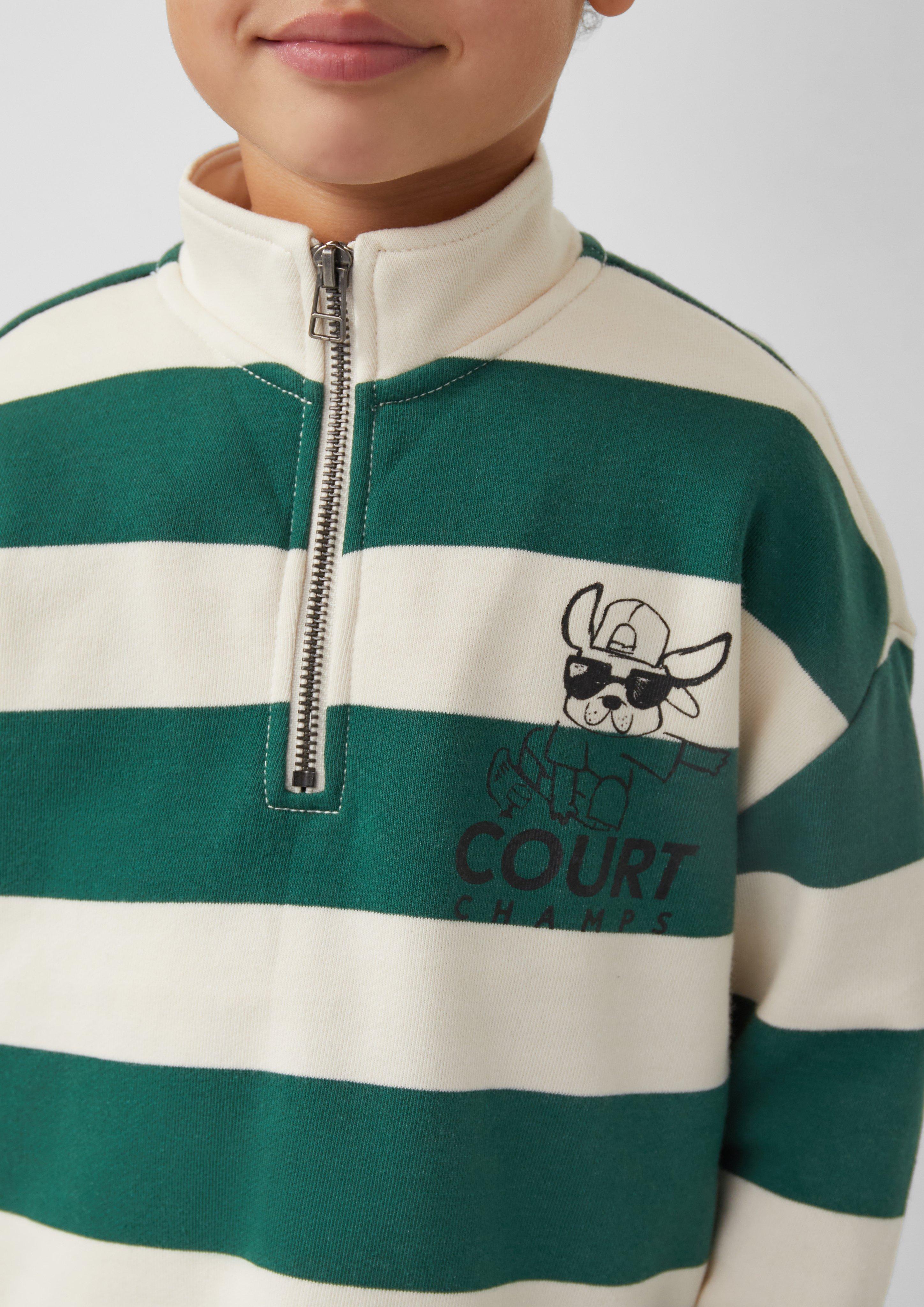 Oversize-Sweatshirt mit Print und Stehkragen