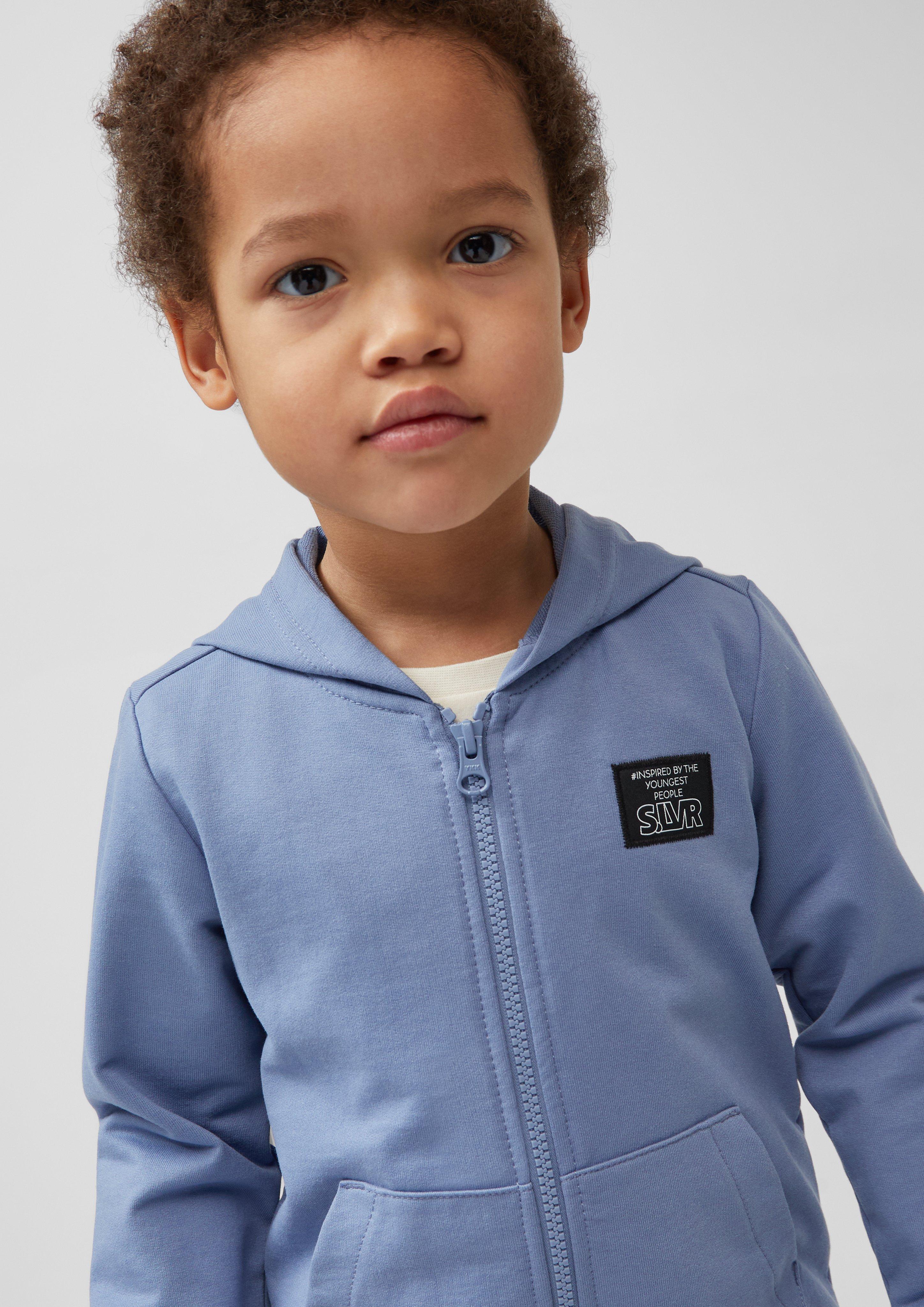 Sweatshirt-Jacke mit Kapuze und Kängurutaschen