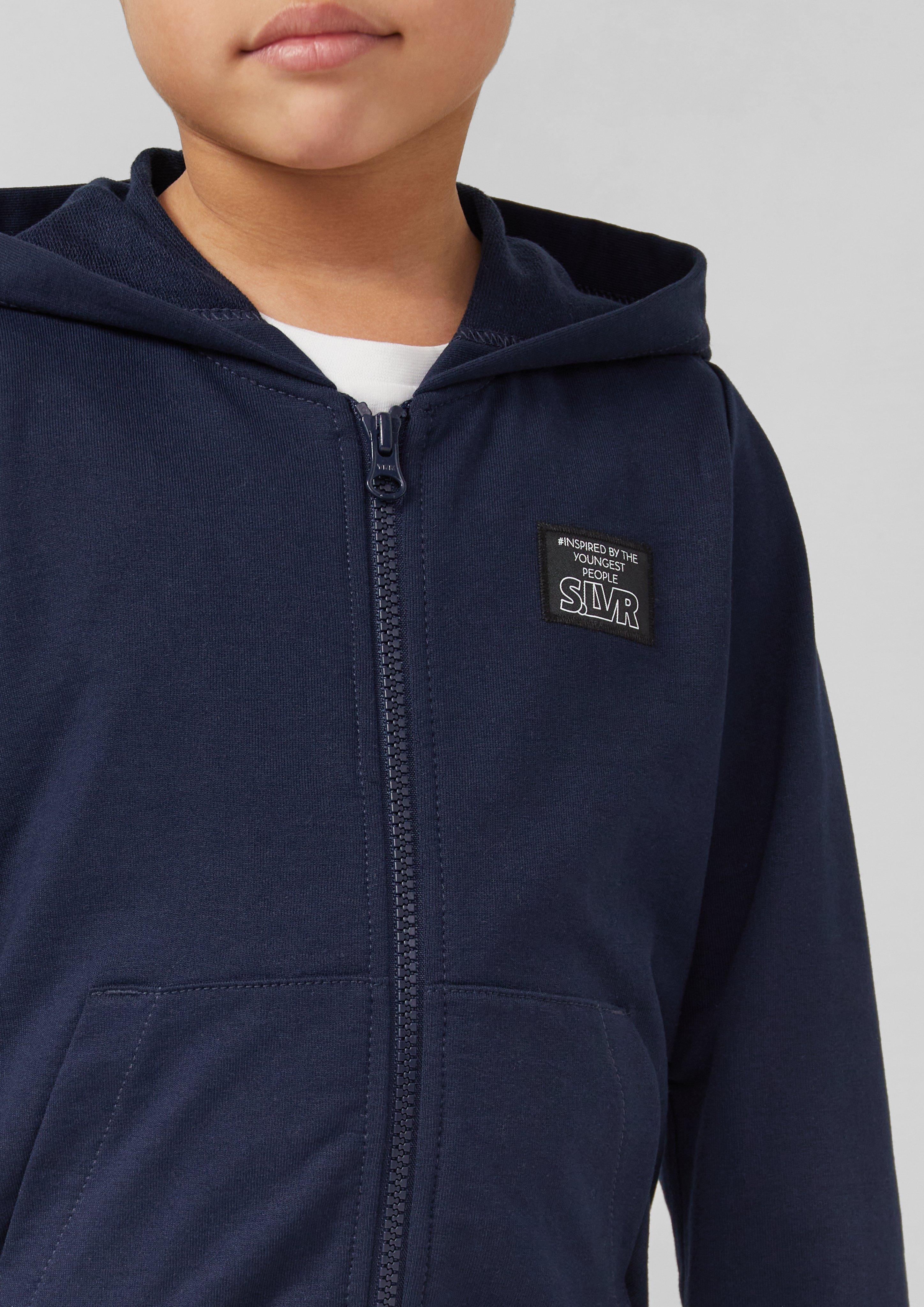 Sweatshirt-Jacke mit Kapuze und Kängurutaschen