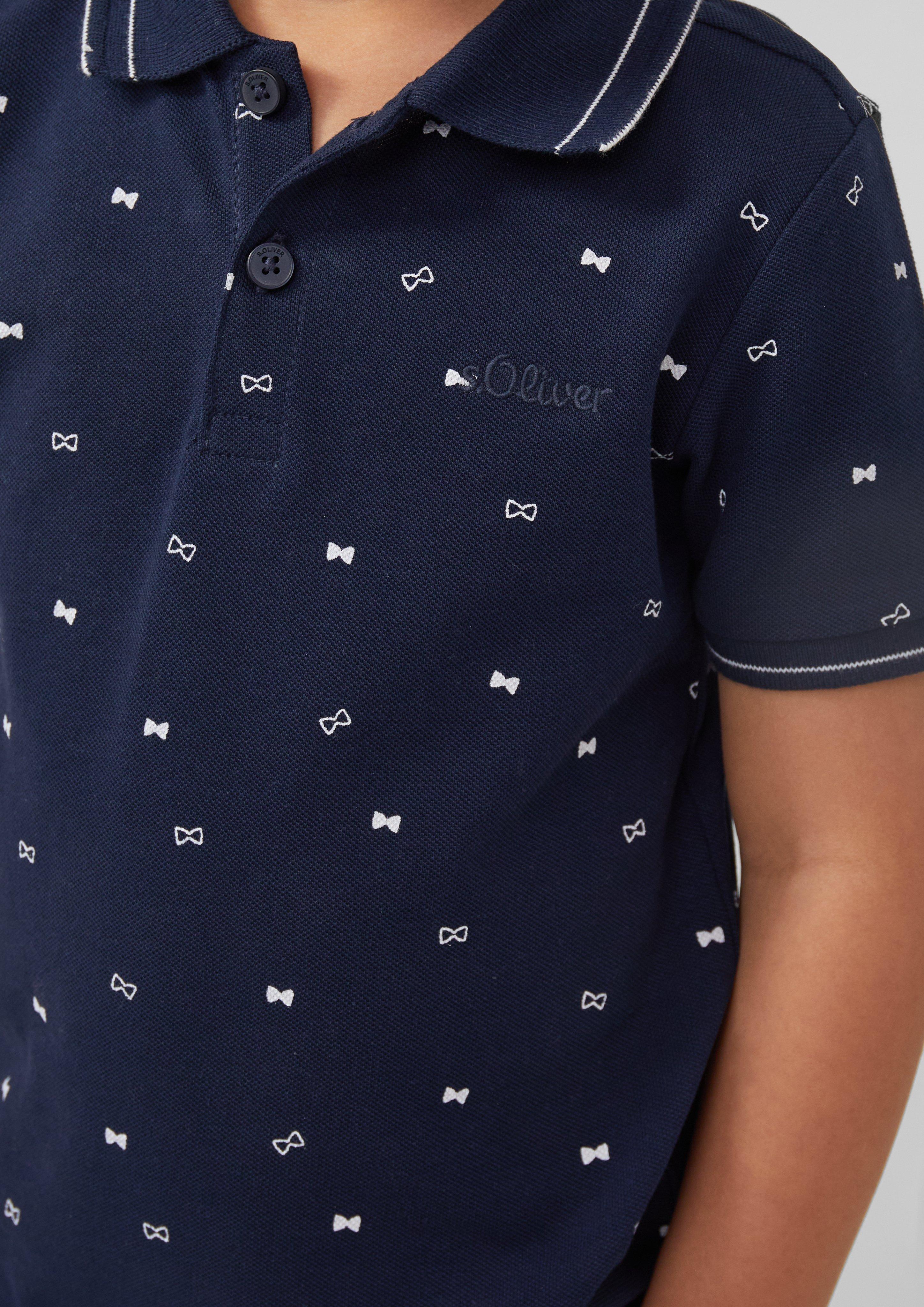 Gemustertes Poloshirt aus Piqué