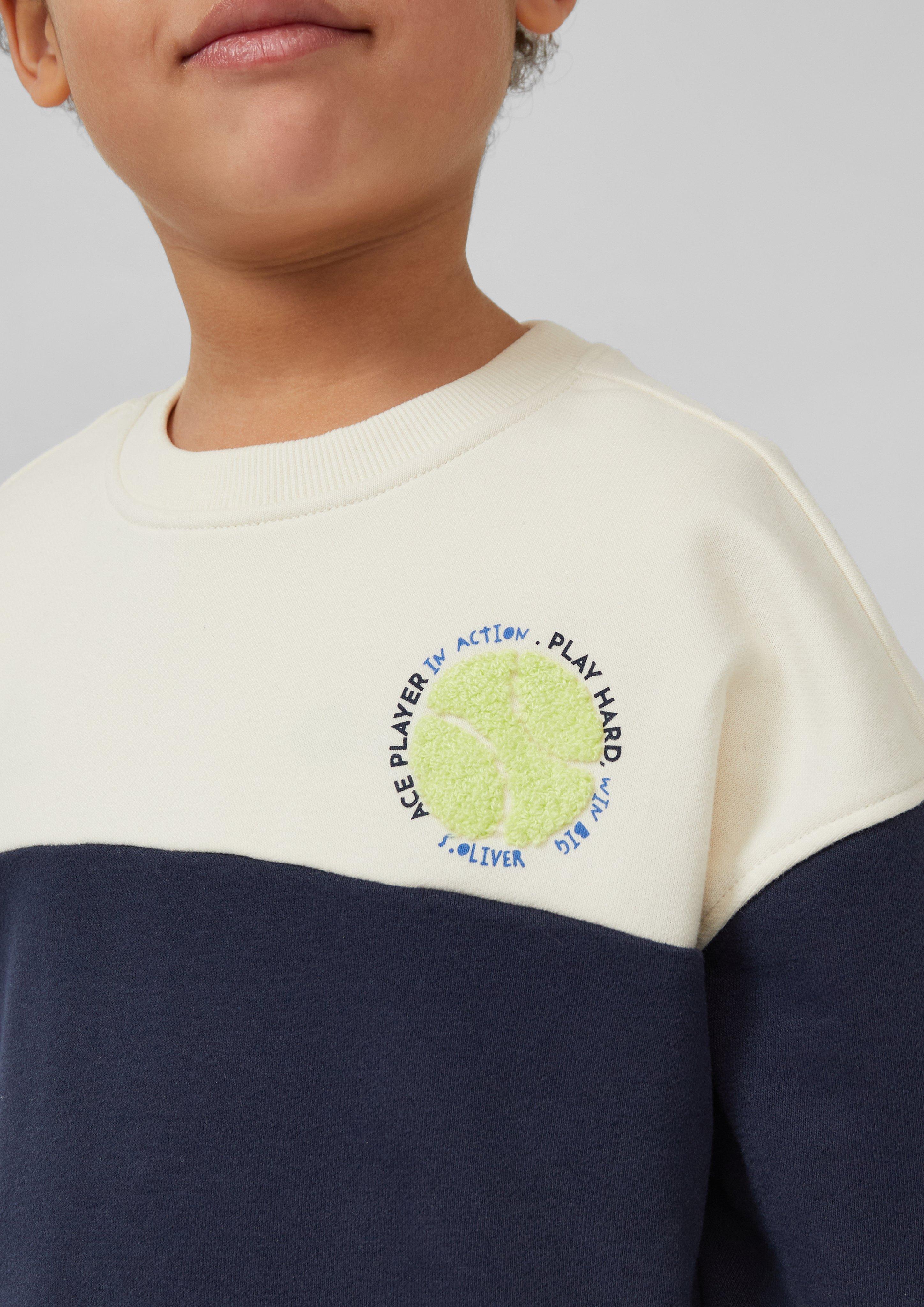 Oversize Sweatshirt mit Frottee-Stickerei und Applikationen