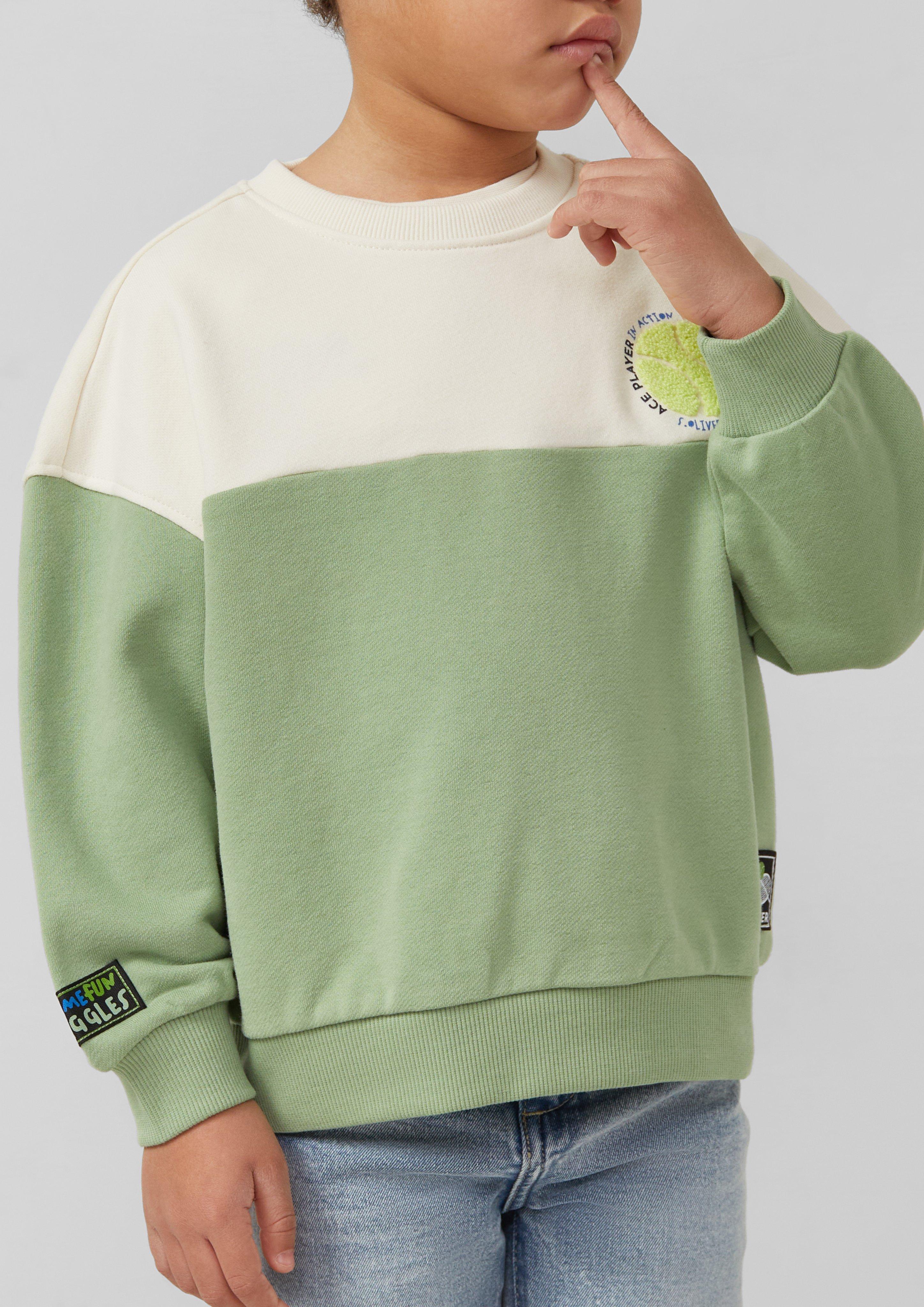 Oversize Sweatshirt mit Frottee-Stickerei und Applikationen