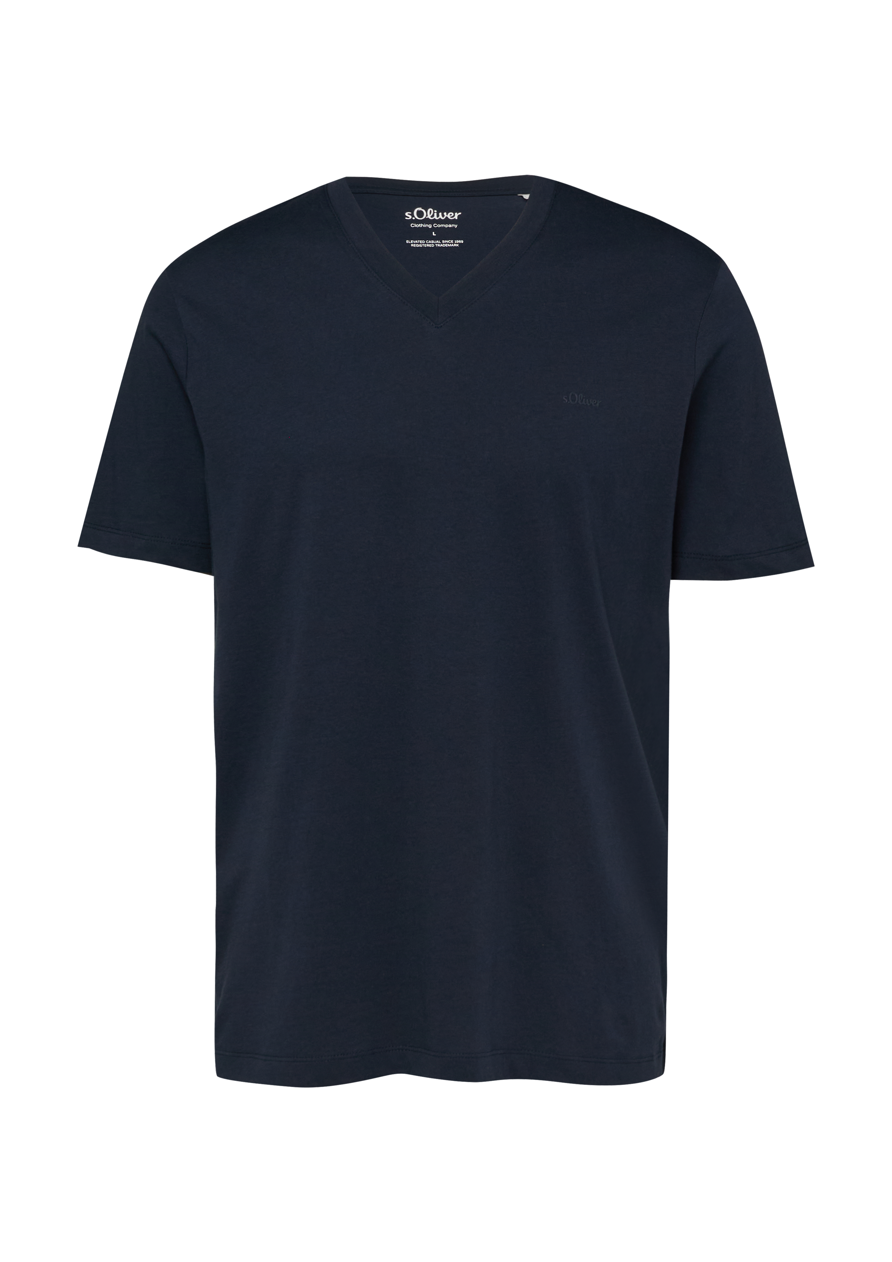 Katoenen T-shirt met logoprint en V-hals