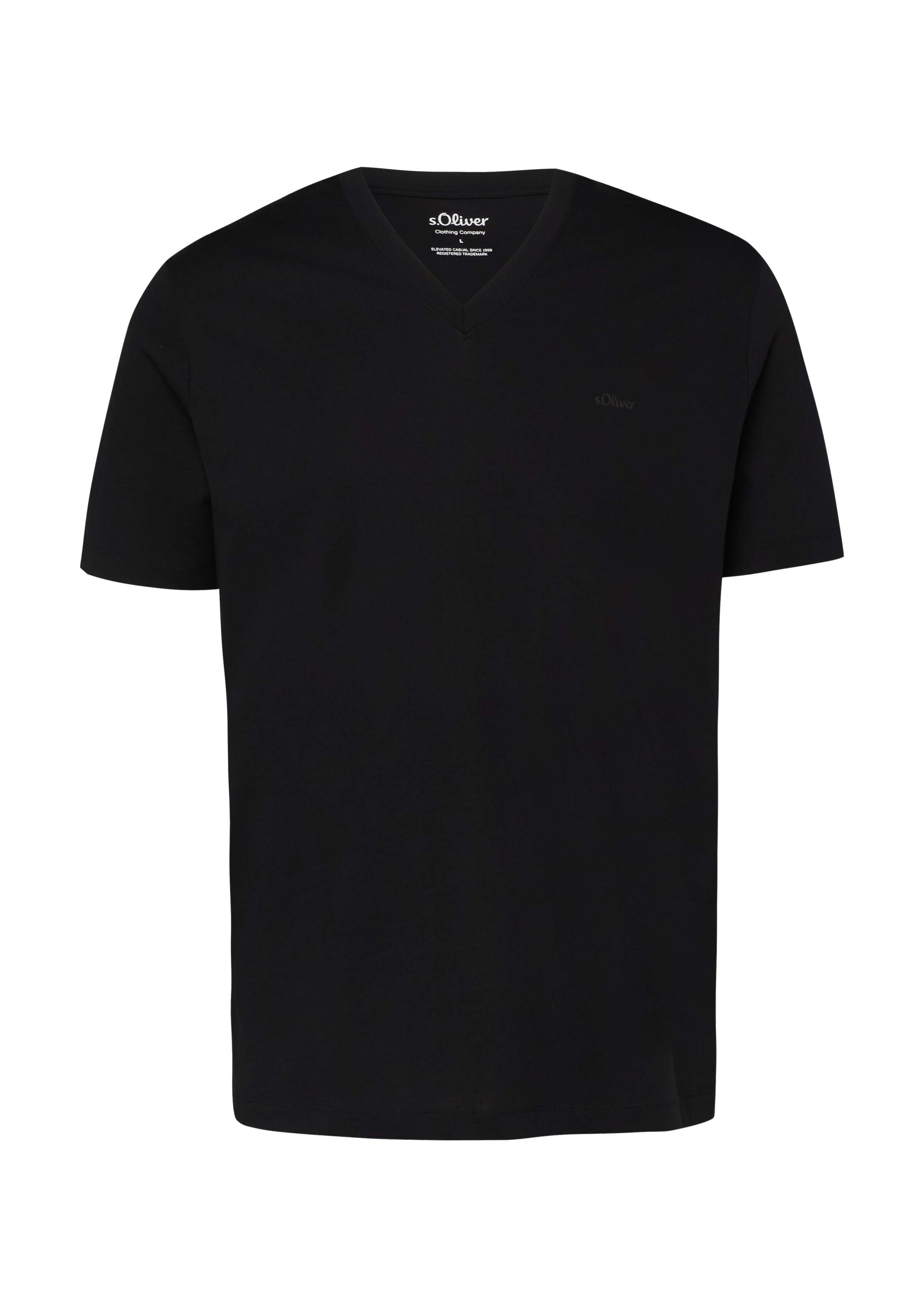 Katoenen T-shirt met logoprint en V-hals