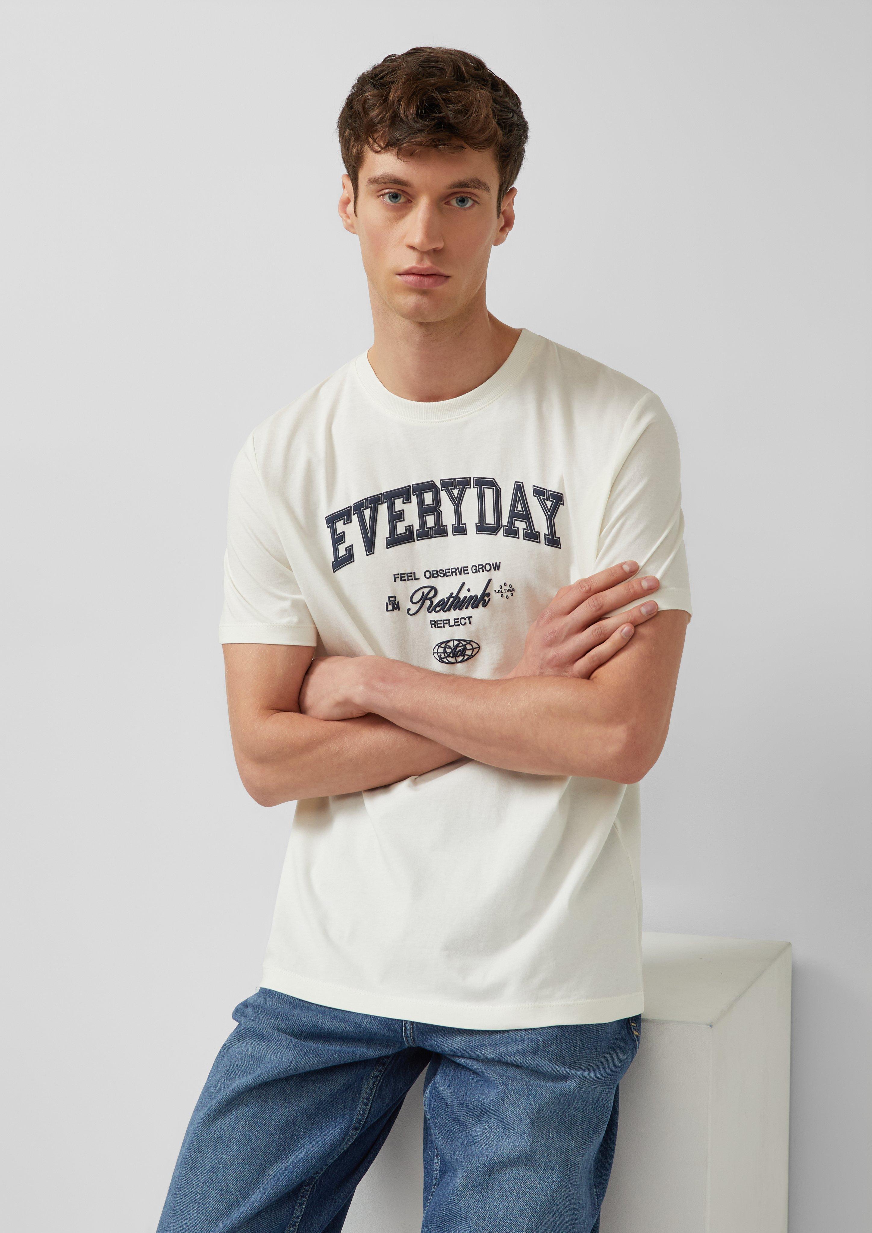 Thumbnail - T-Shirt aus Baumwolljersey mit Frontprint