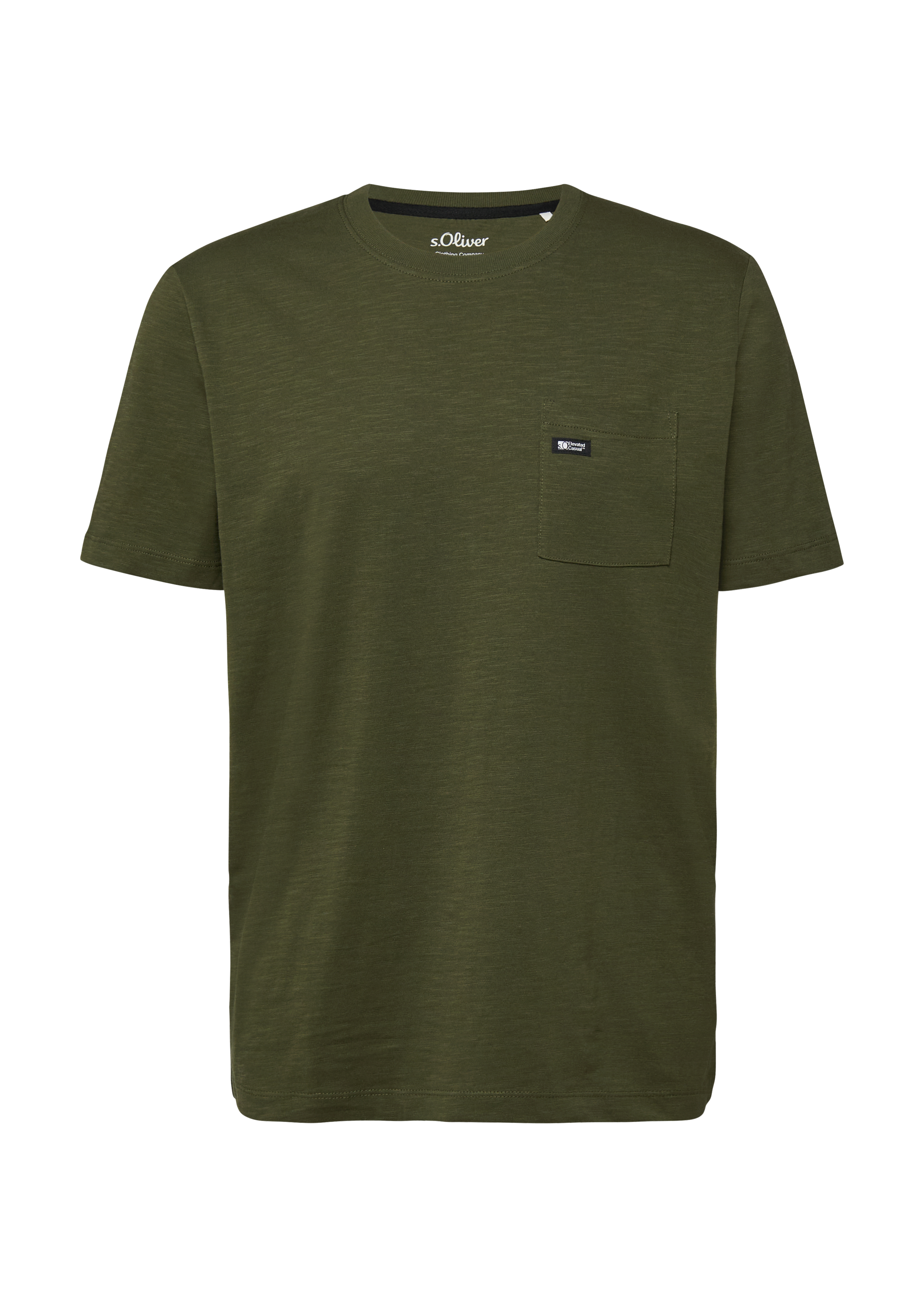 s.Oliver T-Shirt In Flammgarnstruktur Mit Brusttasche