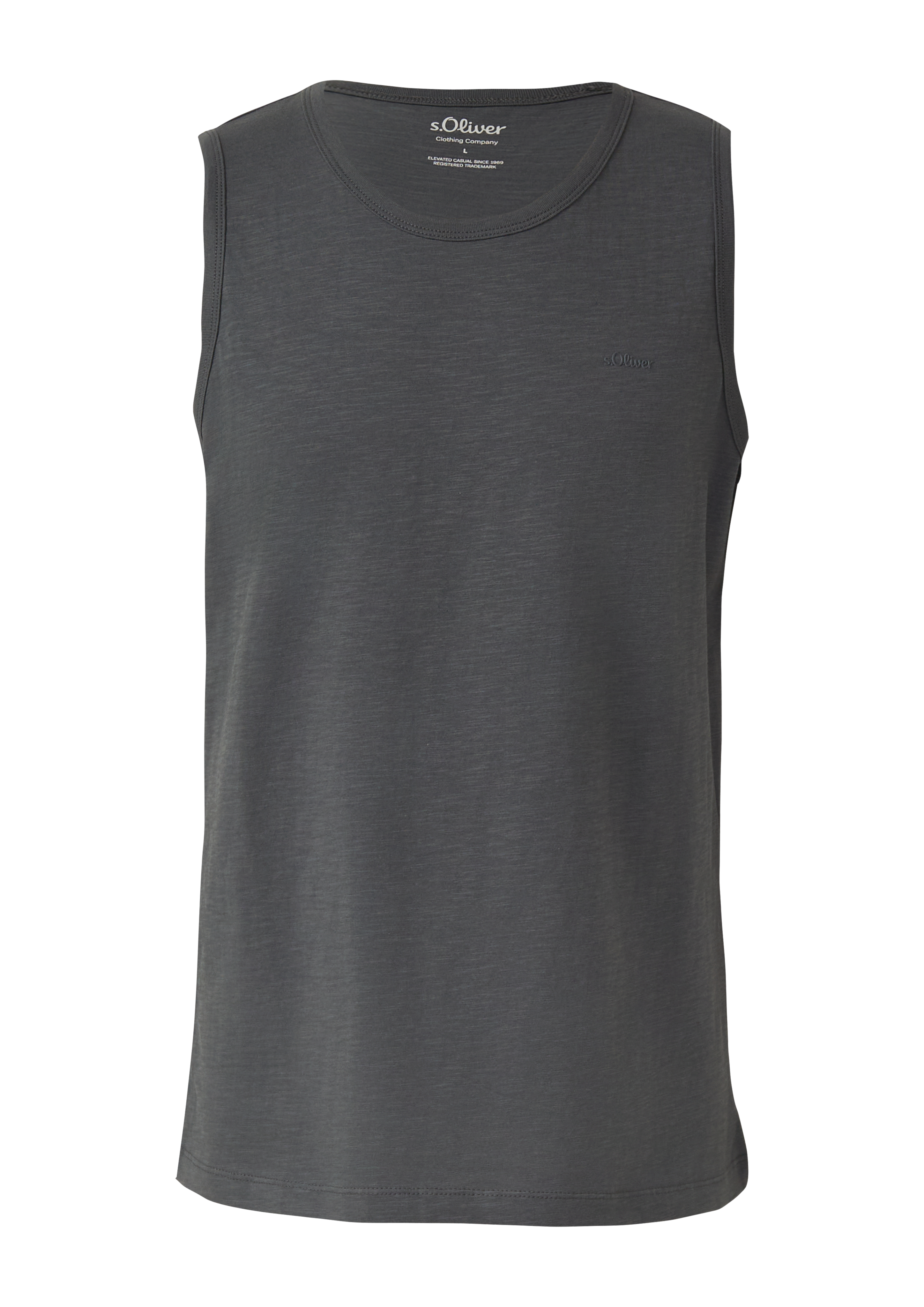 Tanktop met vlamgarenstructuur en logoprint