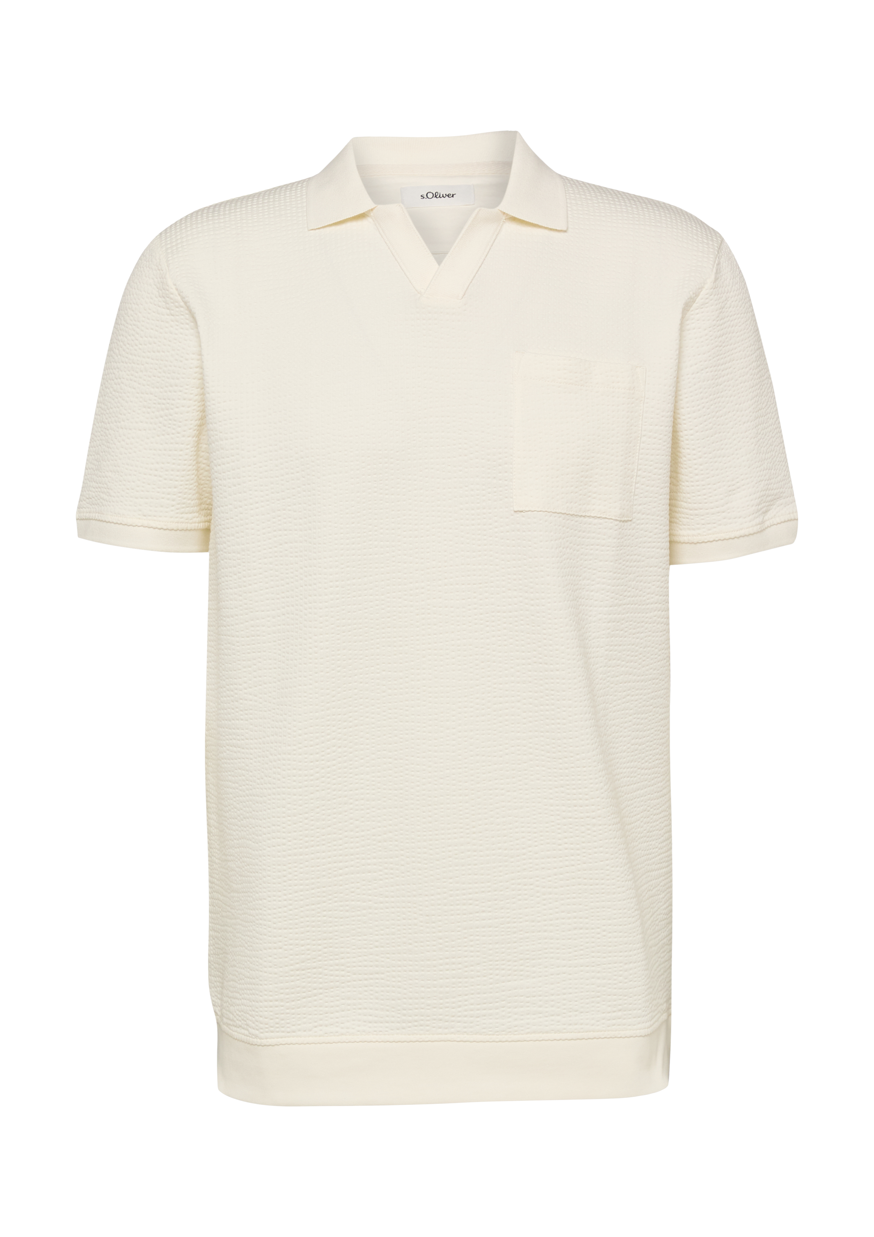 Gestructureerd poloshirt met borstzak