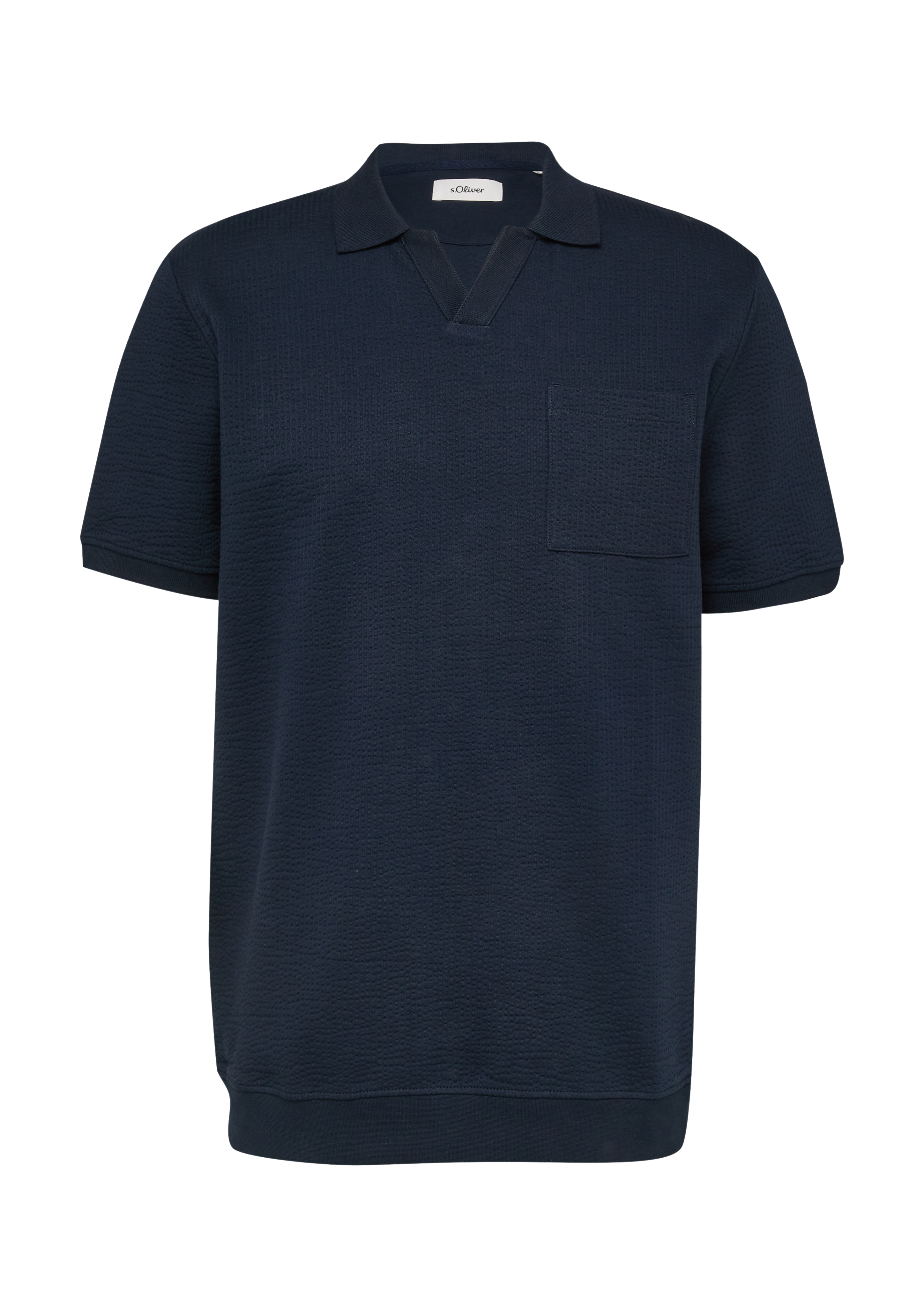 Gestructureerd poloshirt met borstzak