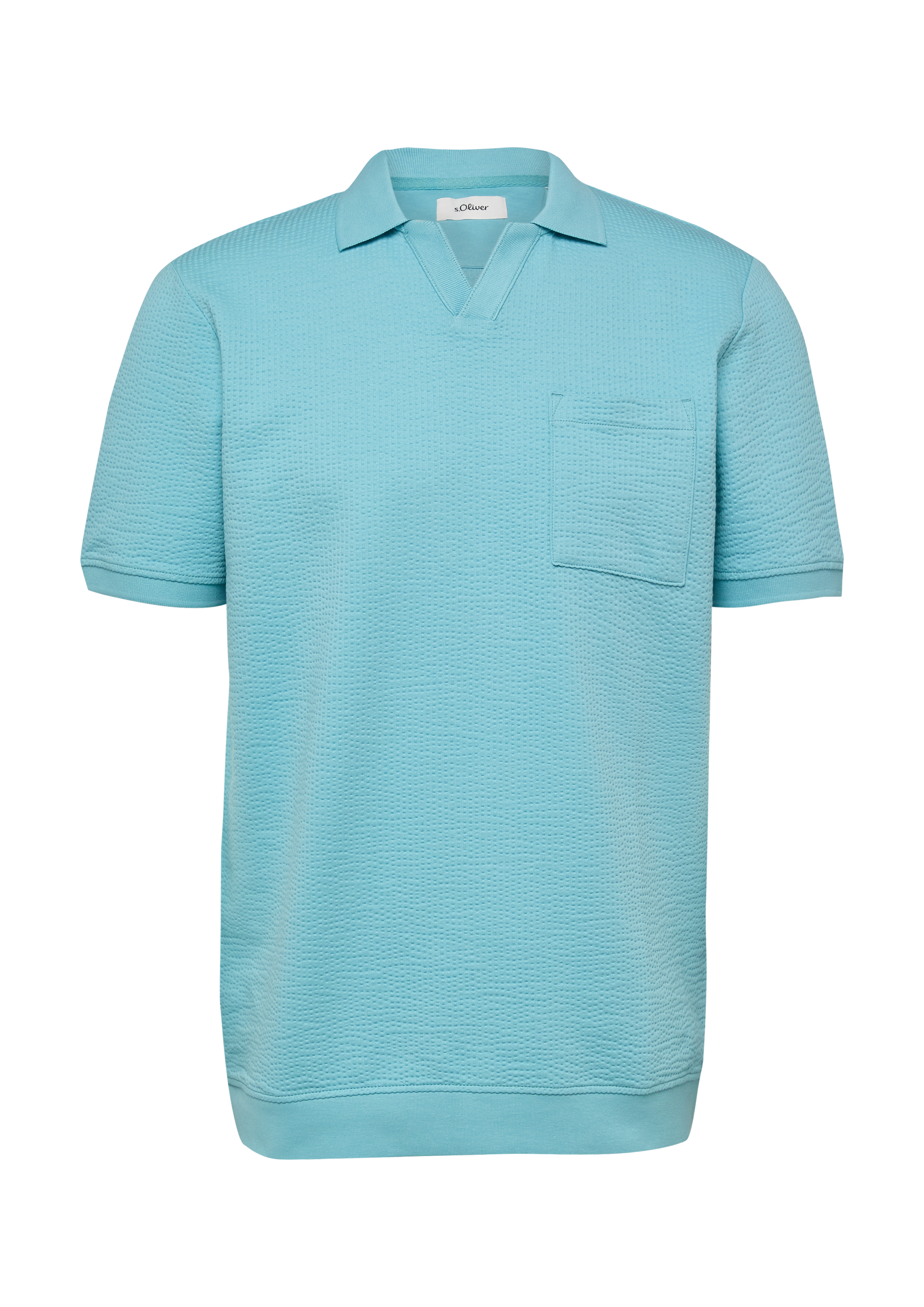 Gestructureerd poloshirt met borstzak