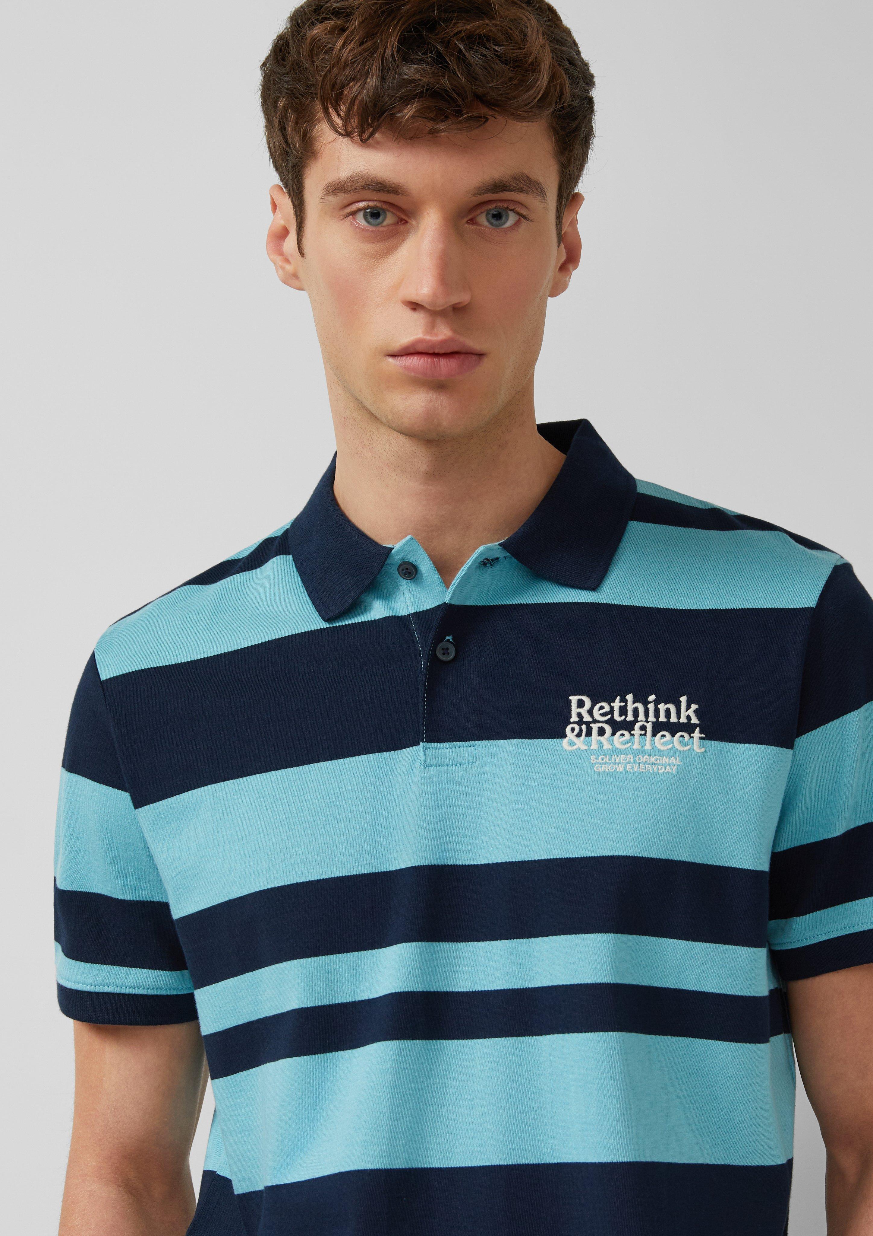 Thumbnail - Poloshirt mit Streifen und Stickerei