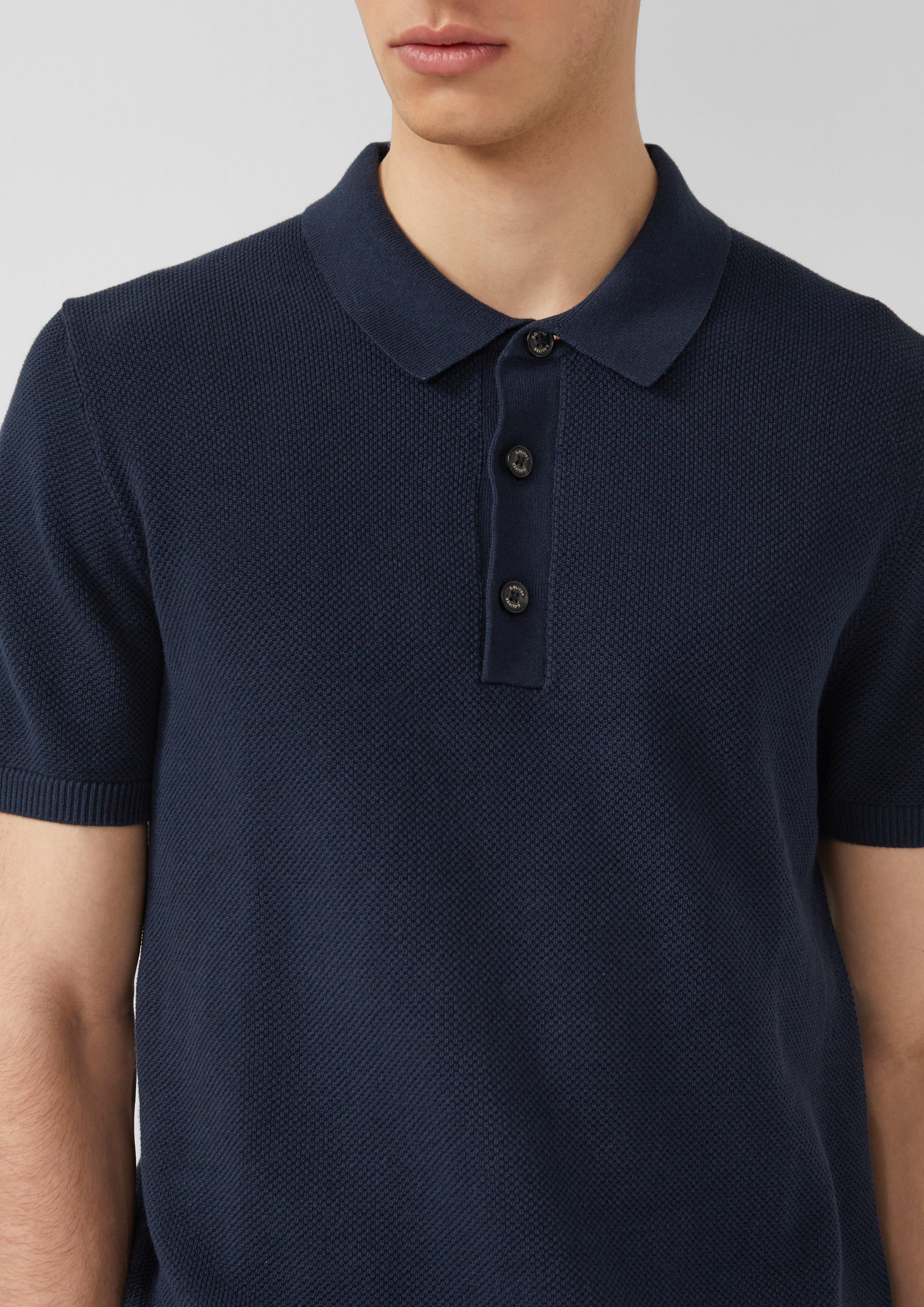 Thumbnail - Strukturiertes Strick-Poloshirt